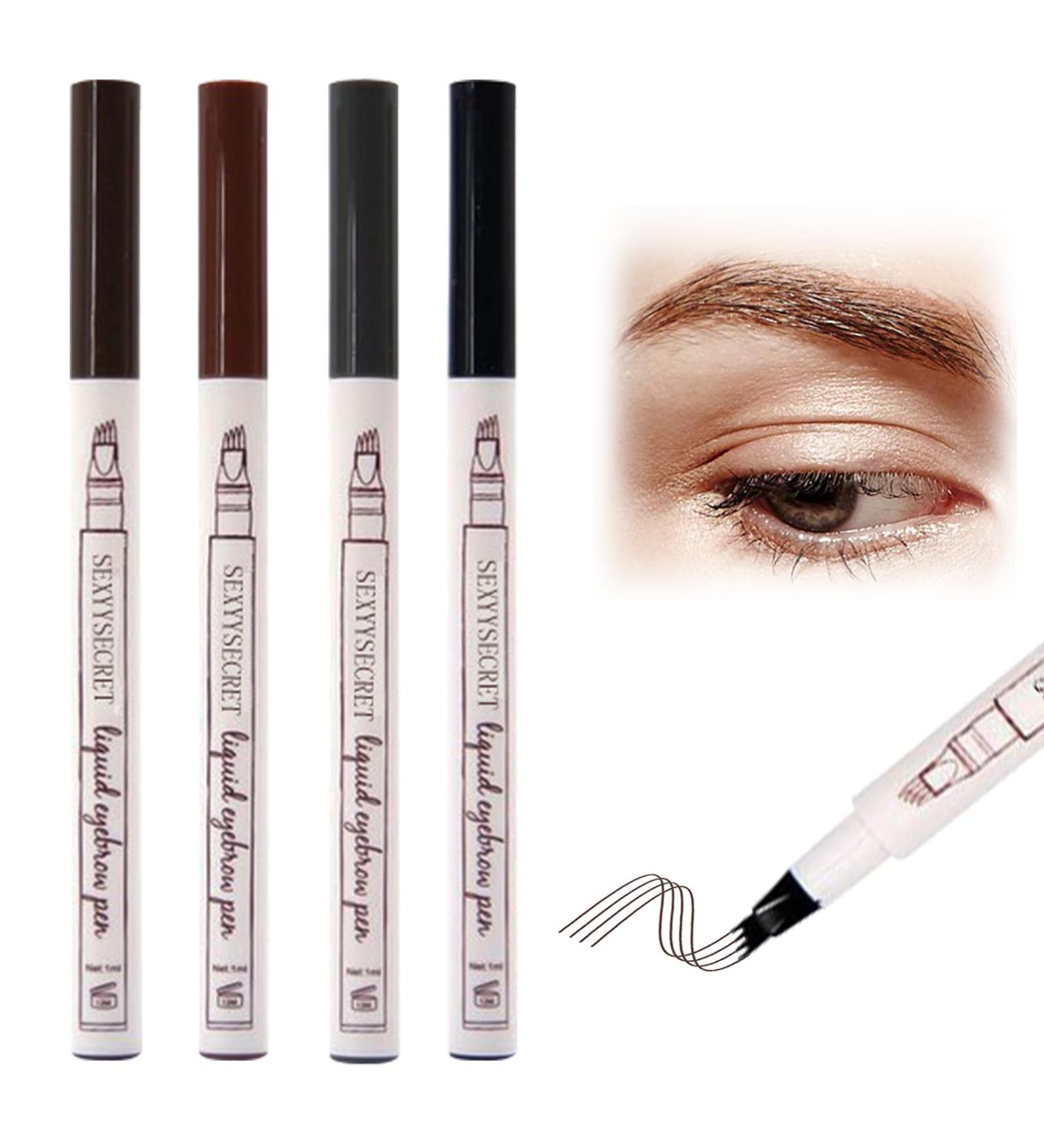 ChAusa 4 Pcs Liquid Eyebrow Pencil Waterproof Eyebrow Pencil Eyebrows with Micro-Fork Tip Waterproof and Sweat-Proof for Natural Looking Eyebrows Makeup - Buy Online on GoSupps.com