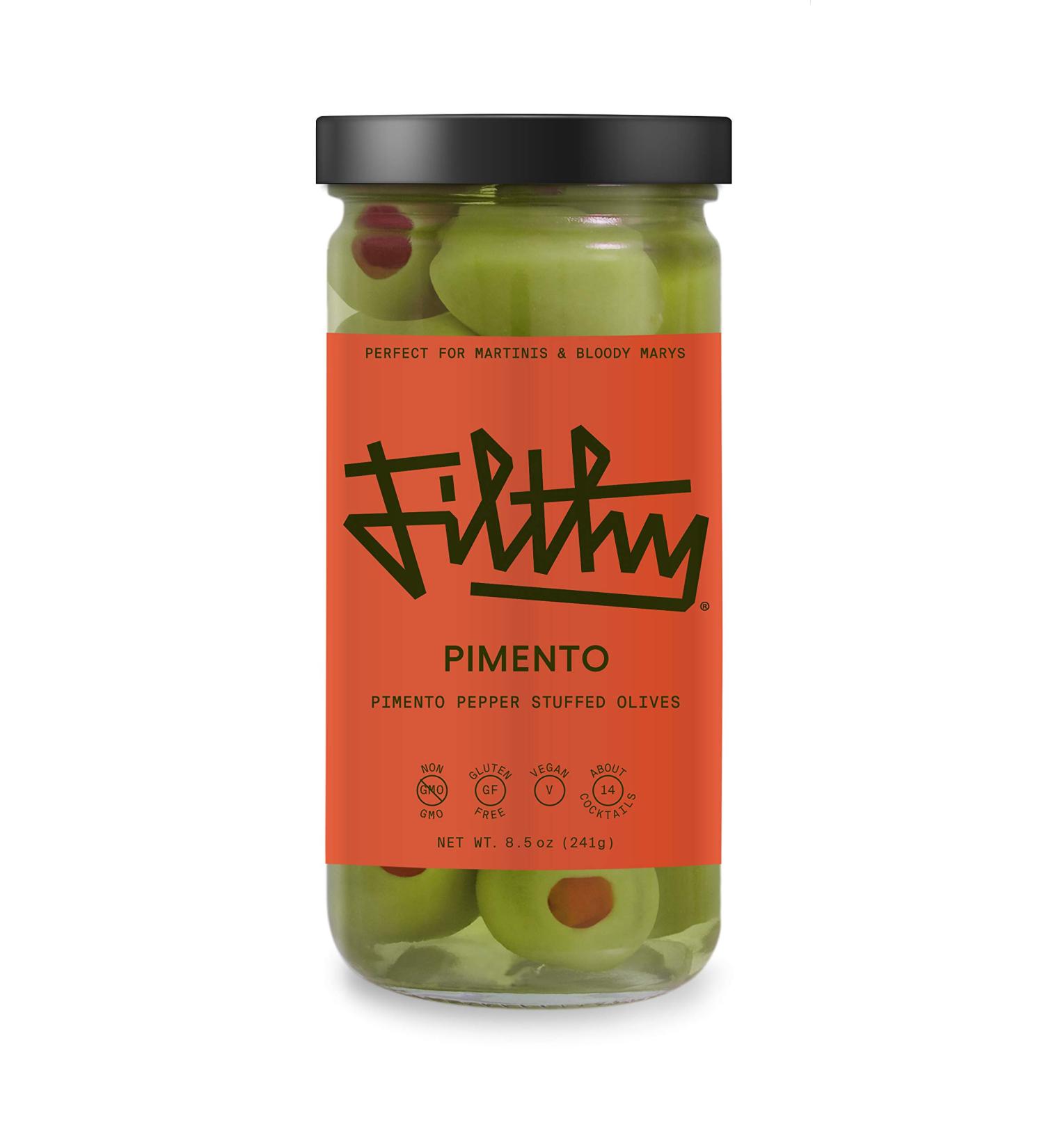 Premium Filthy Pimento Stuffed Olives - Non-GMO, Vegan & Gluten Free - 8.5oz Jar with 14 Spanish Pimento Olives - Buy Online on GoSupps.com