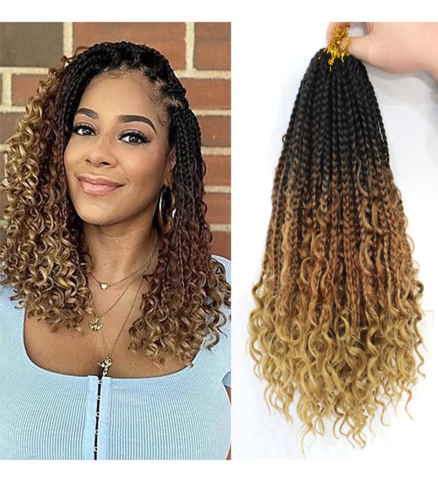 8Packs Goddess Box Braids Crochet Hair With Curly Ends 14inch Pre-looped Bohomian Crochet Box Braids Synthetic Braiding Hair Extensions 14 Inch(Pack of 8) 1B/30/27 - Buy Online on GoSupps.com