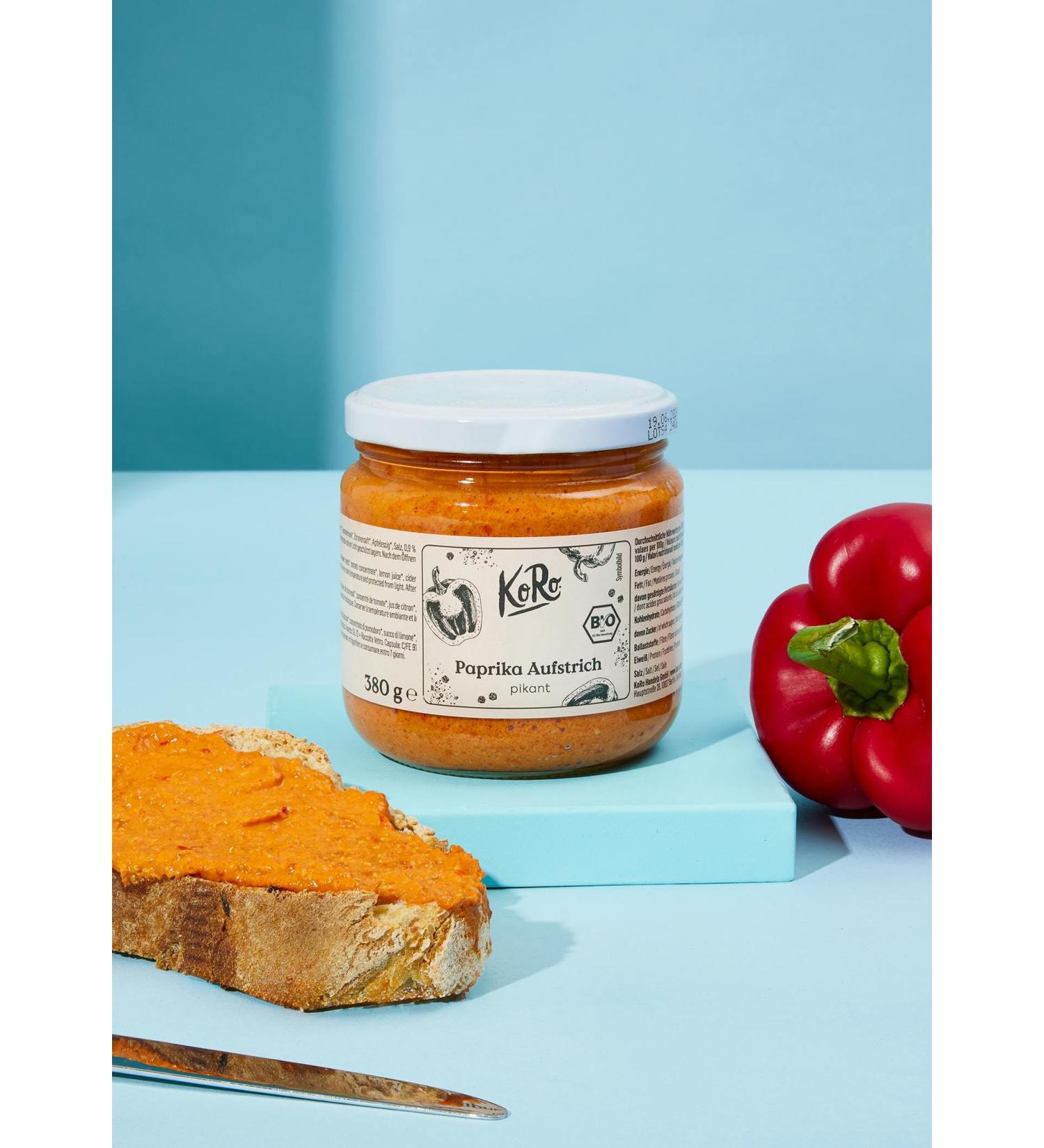 KoRo - Organic spicy pepper spread - Slightly spicy taste - With sunflower seeds - Purely vegetable - Buy Online on GoSupps.com