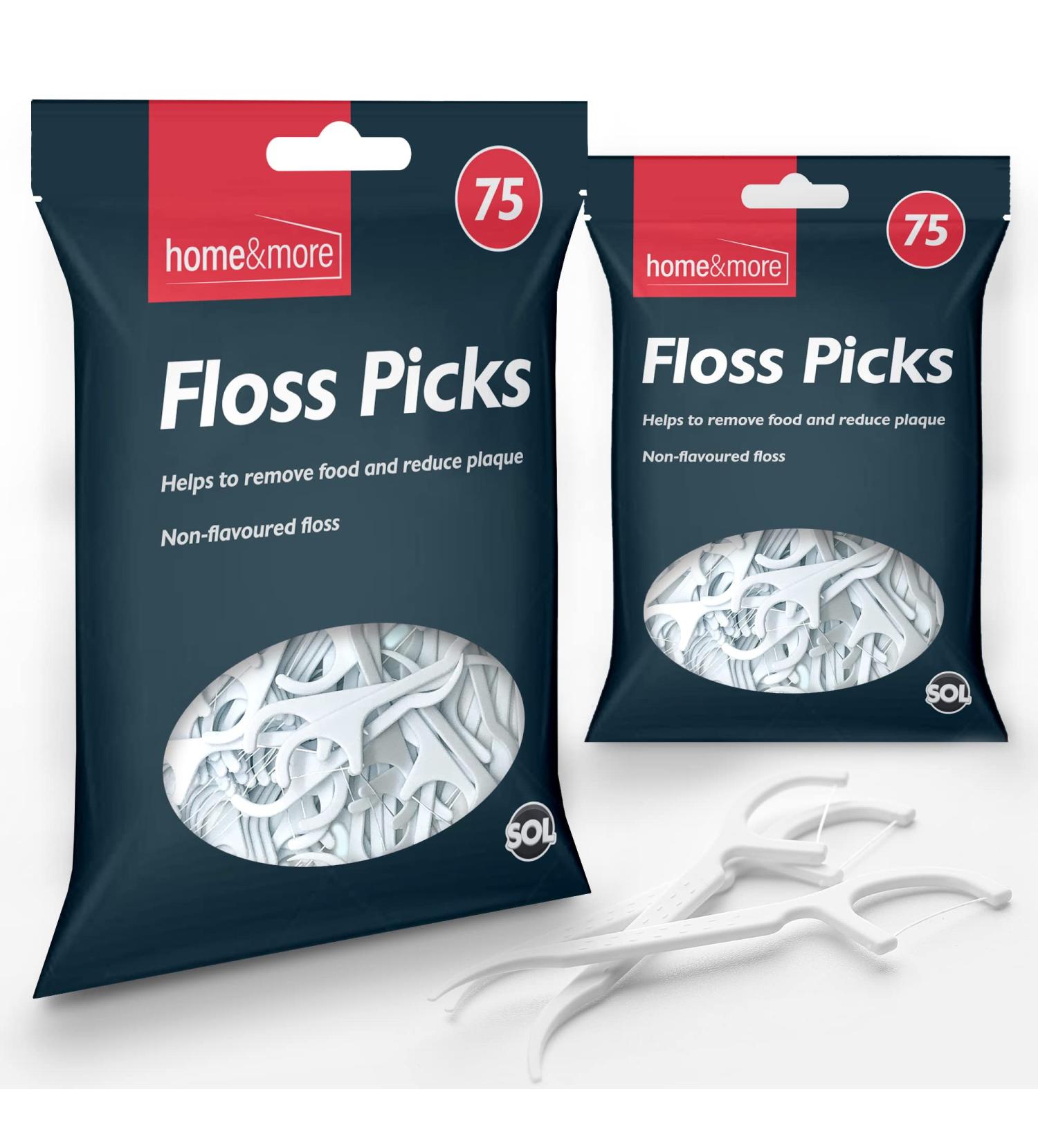 SOL Dental Floss Sticks - 150pk | Portable & Durable Tooth Floss Harps | Premium Polymer Thread | Dental Floss Picks for Effective Oral Care - Buy Online on GoSupps.com