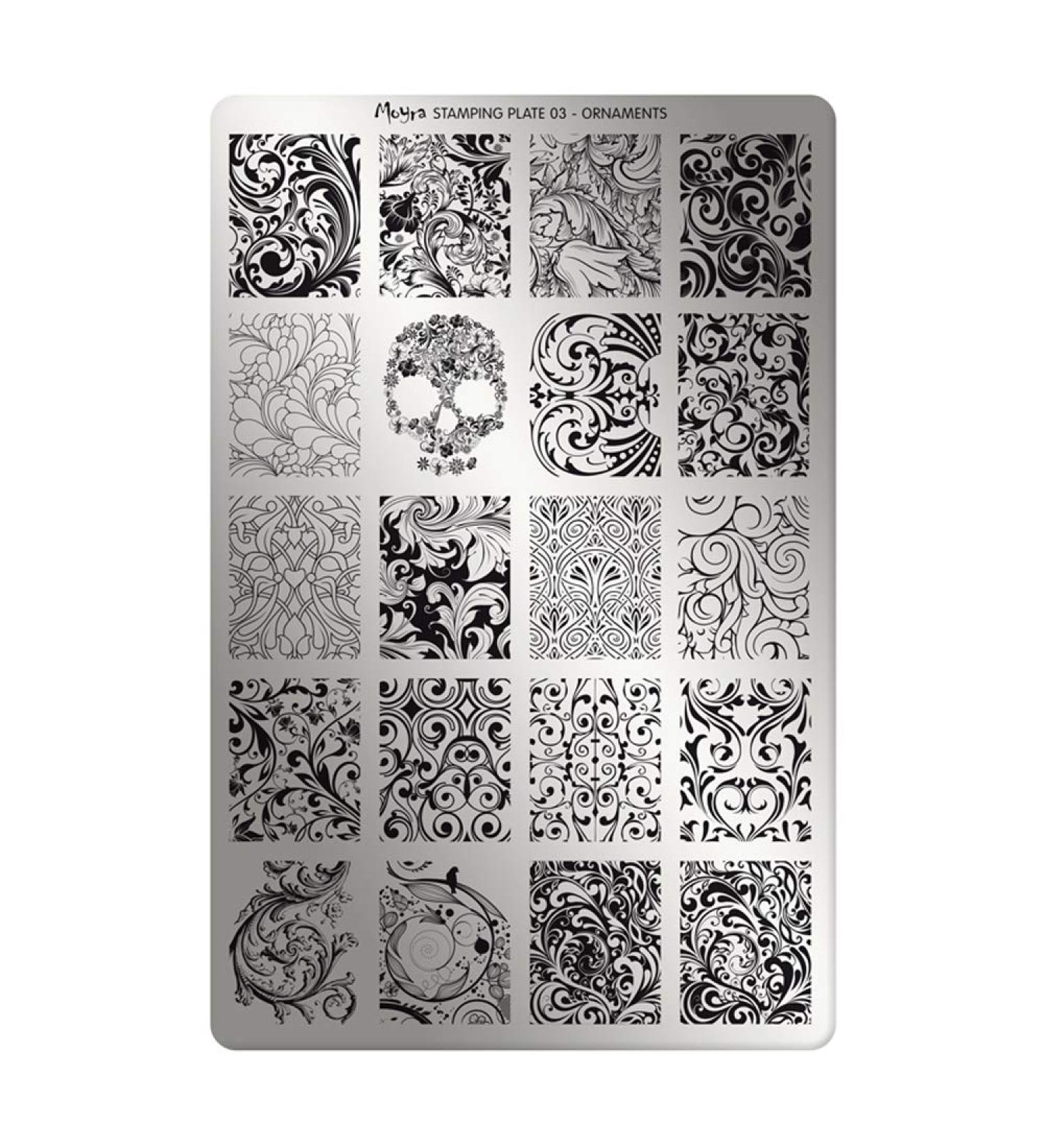 Moyra Stampingplatte 03 Ornaments | International Shipping | Unique Nail Art Stamping Plates - Buy Online on GoSupps.com
