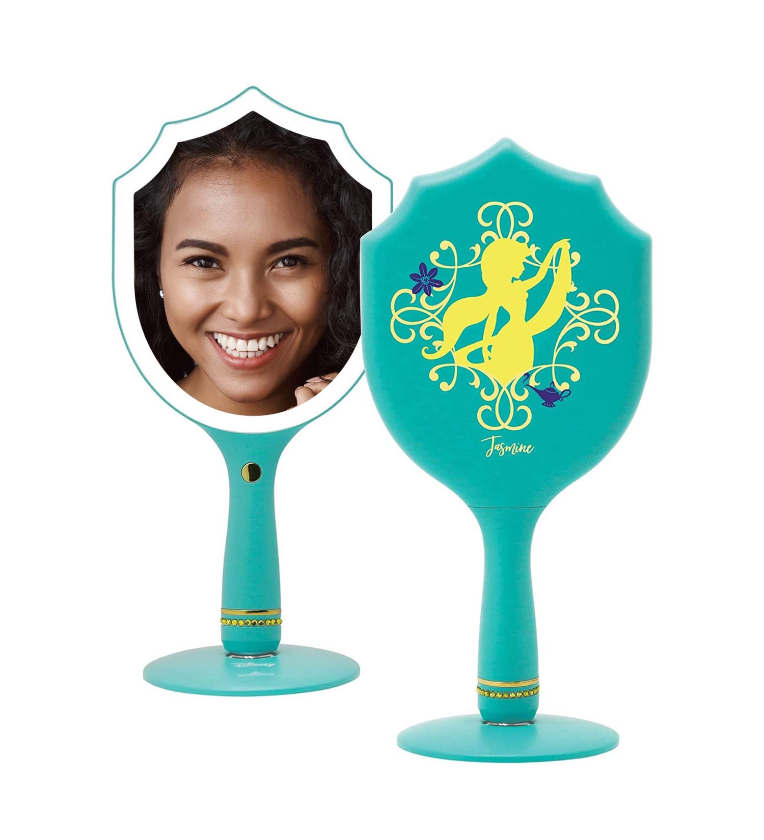 Disney Princess Jasmine LED Makeup Mirror with Standing Base - 3 Color Modes for Travel or Bedroom - Buy Online on GoSupps.com