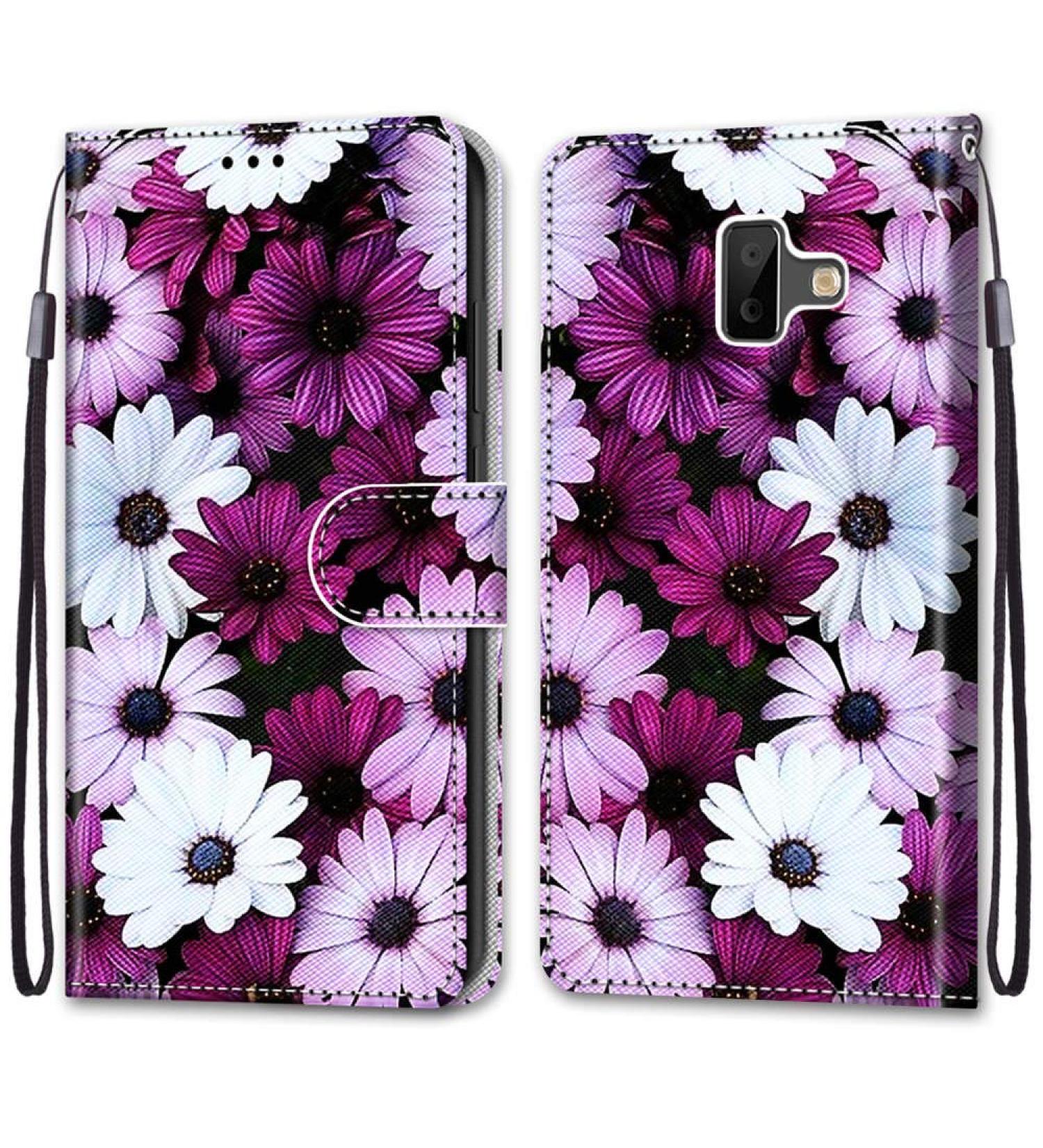 Elegant Daisy Leather Cell Phone Case for Samsung Galaxy J6 Plus - Colorful Magnetic Stand & Card Compartment - Buy Online on GoSupps.com