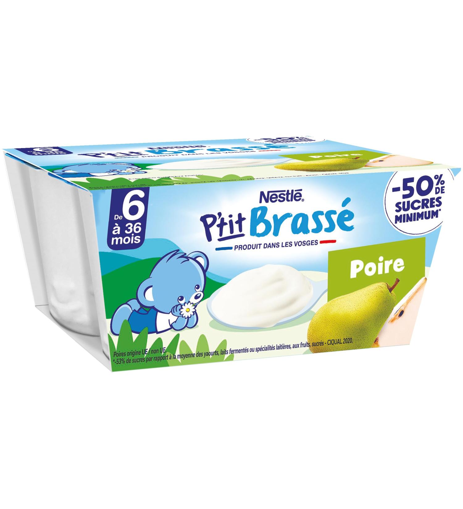 Nestl B b P'tit Brass Poire - Laitage d s 6 mois - 4 x 100g (Lot de 6) 4x100g (Lot de 6) - Buy Online on GoSupps.com