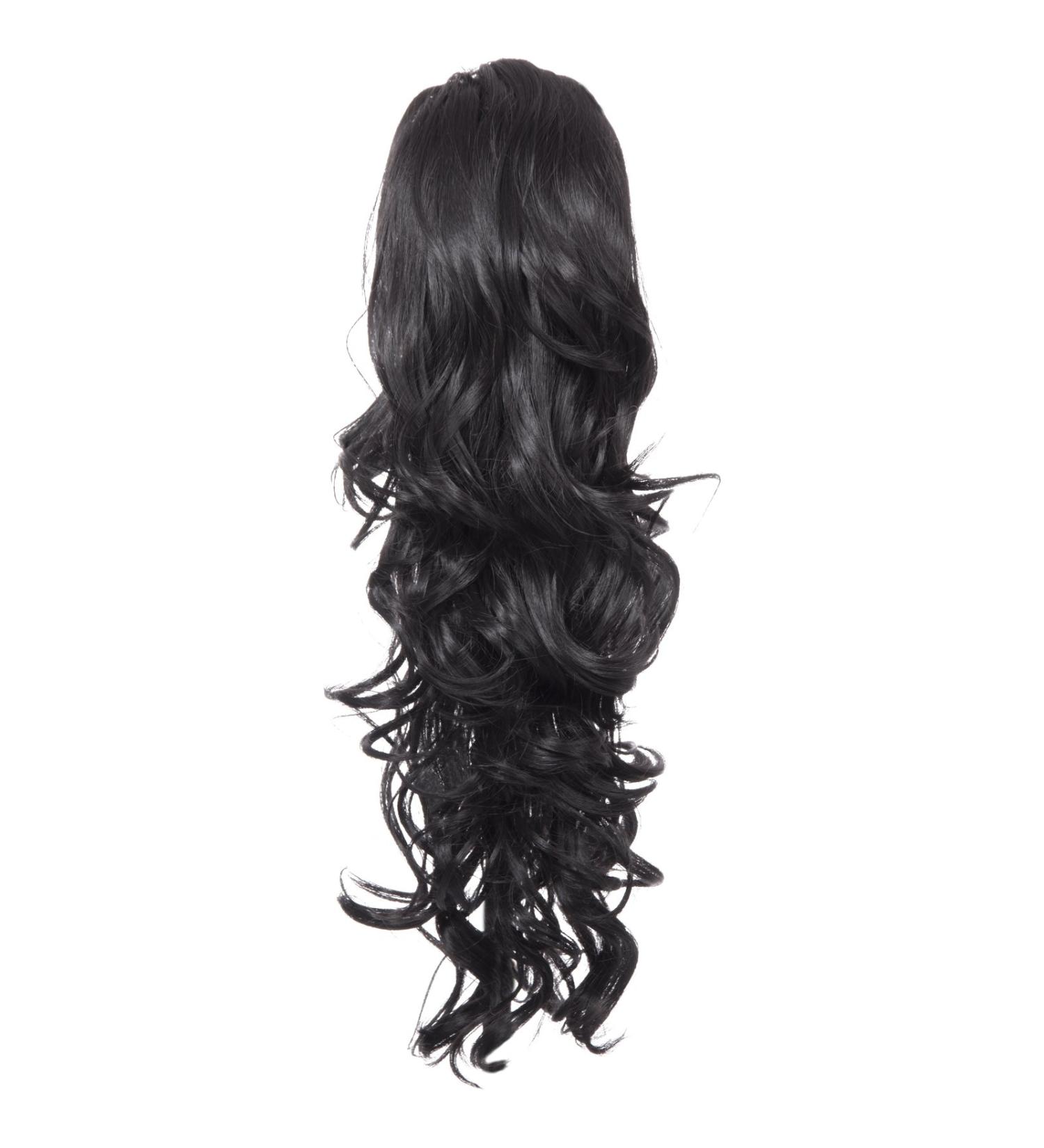 Koko Hair Long 22 Inch Curly Clip In Hairpiece Ponytail in Natural Black - Glamour 003