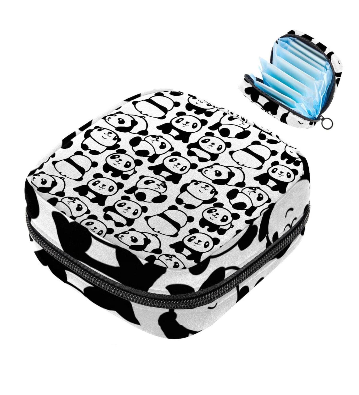 Shop Stylish Women's Tampon Storage Bags - Panda Pattern Zip Pockets & Binding Design for Menstrual Care - Buy Online on GoSupps.com