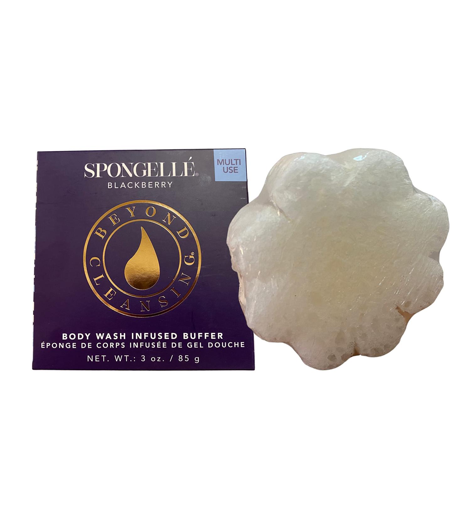 Spongelle Multi-Use Flower Sponge 3oz (BlackBerry) - White | Long-Lasting Fragrance & Exfoliation - Buy Online on GoSupps.com