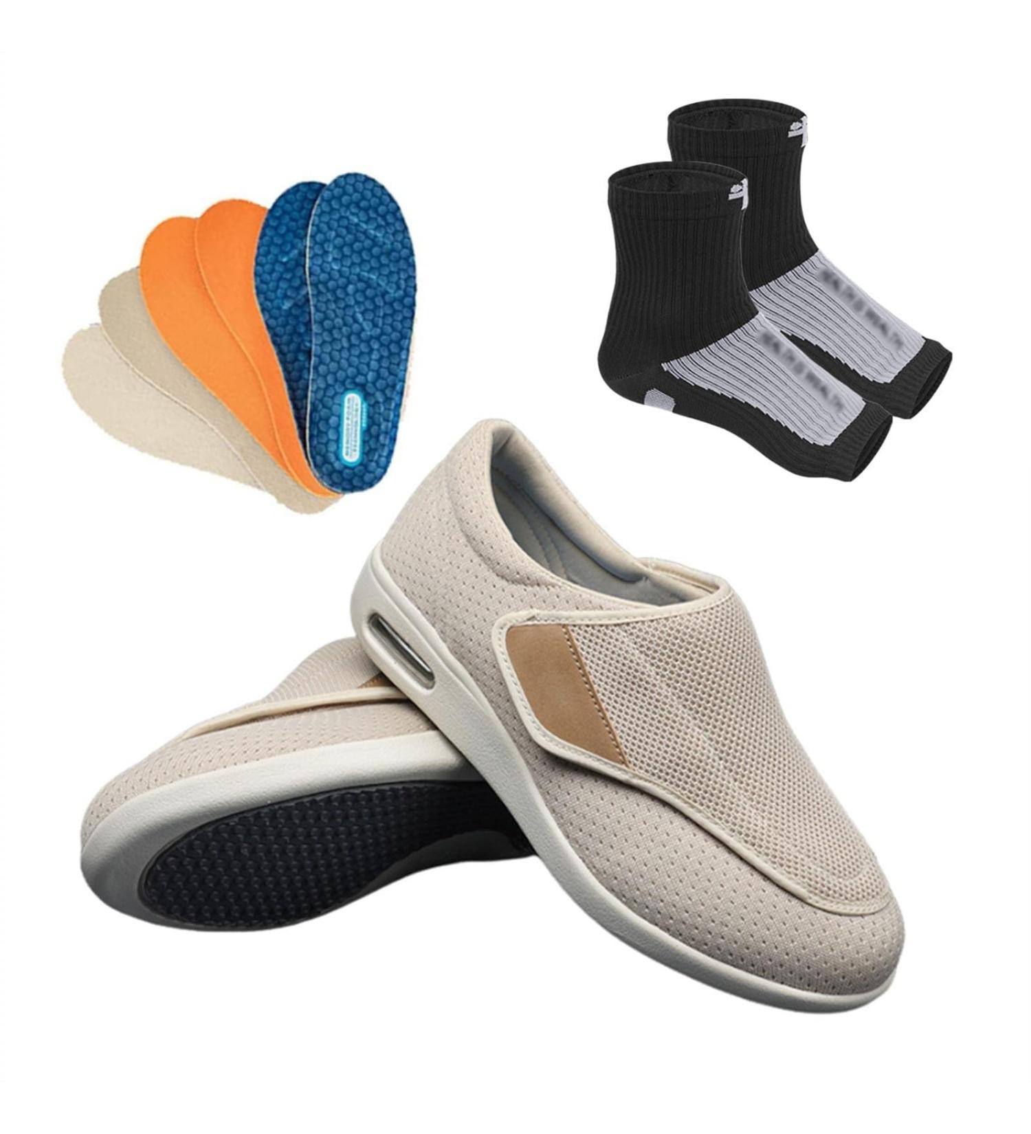 Shop Women's Diabetic Shoes - Adjustable Non-Slip Mesh 3 Pairs Insoles Compression Socks - Perfect Mother's Day Gift - Buy Online on GoSupps.com
