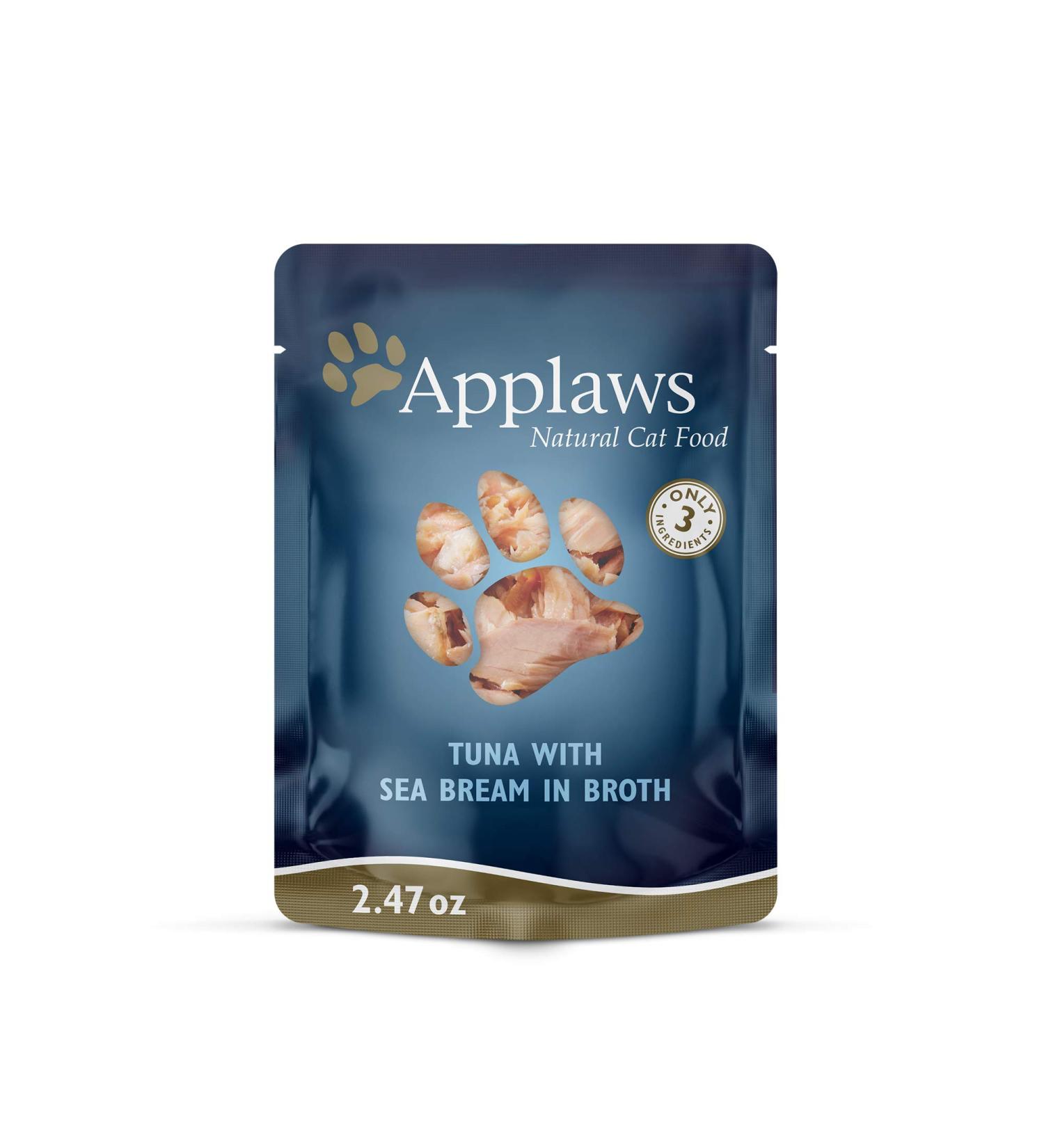 Applaws Natural Tuna Fillet & Sea Bream in Broth Wet Cat Food 2.47 oz (12-Pack) - Buy Online on GoSupps.com