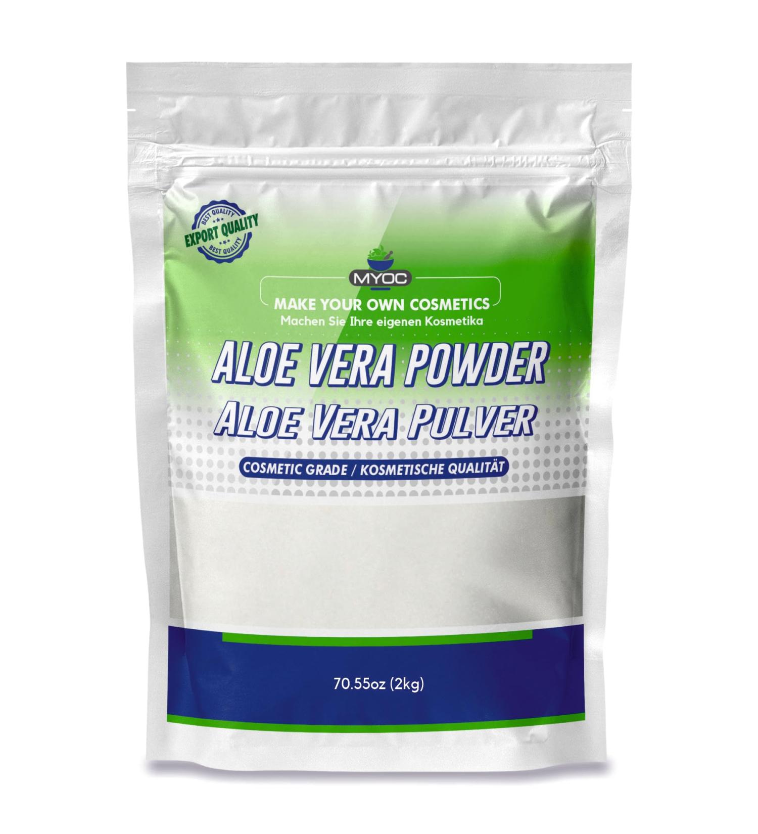 Myoc Aloe vera powder cosmetic grade for DIY skin masks hair masks serums and lotions 2 kg