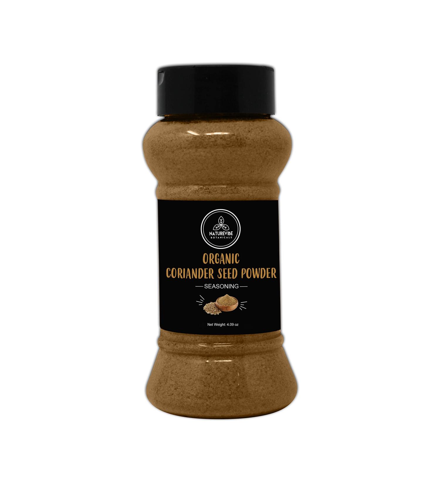 Naturevibe Botanicals Organic Coriander Seed Powder - 4.09oz - Raw Gluten-Free Indian Spice - Buy Online on GoSupps.com