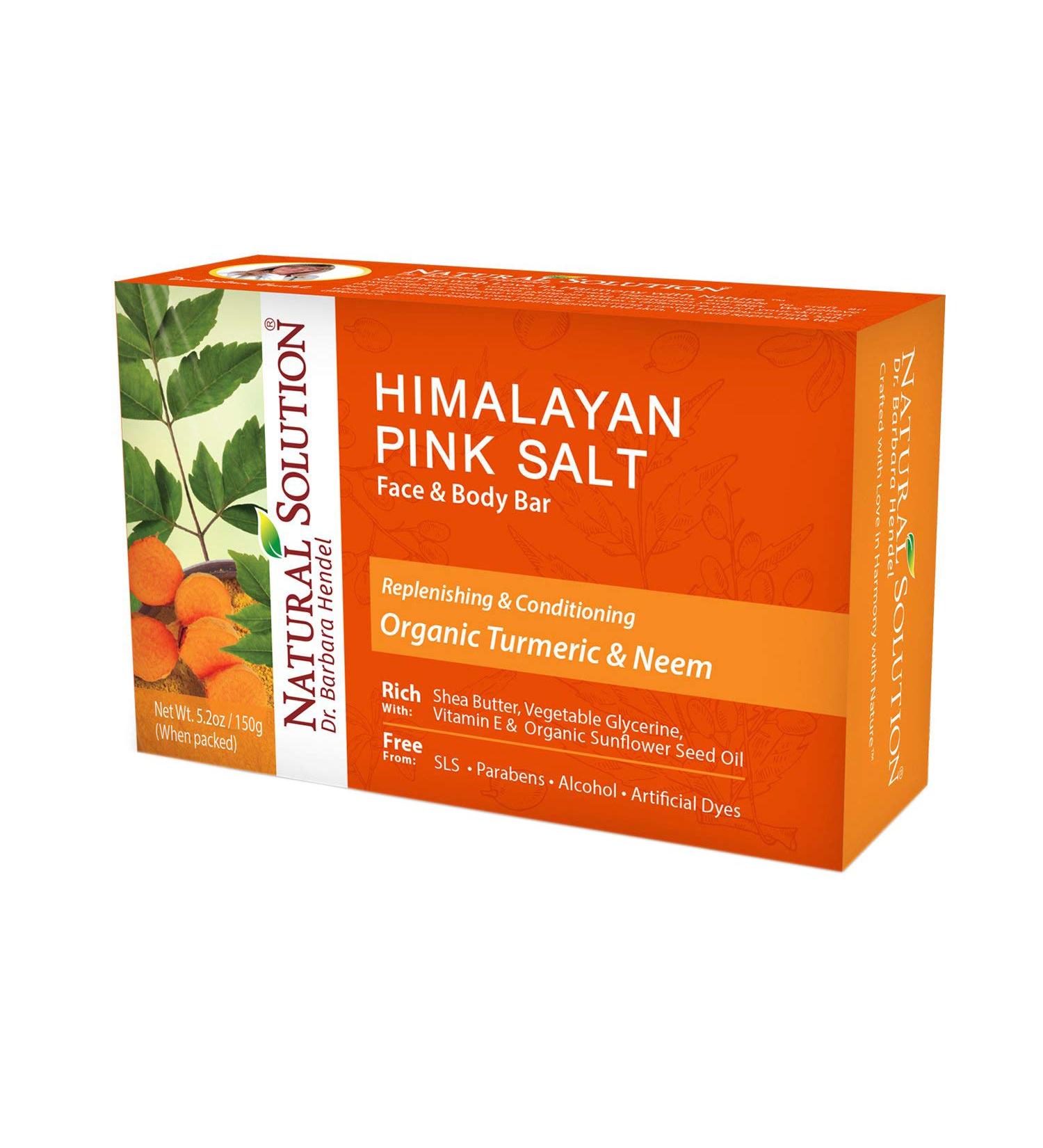 Natural Solution Himalayan Pink Salt Soap Bar with Turmeric & Neem - Moisturizing Organic Soap (1-Pack) - Buy Online on GoSupps.com