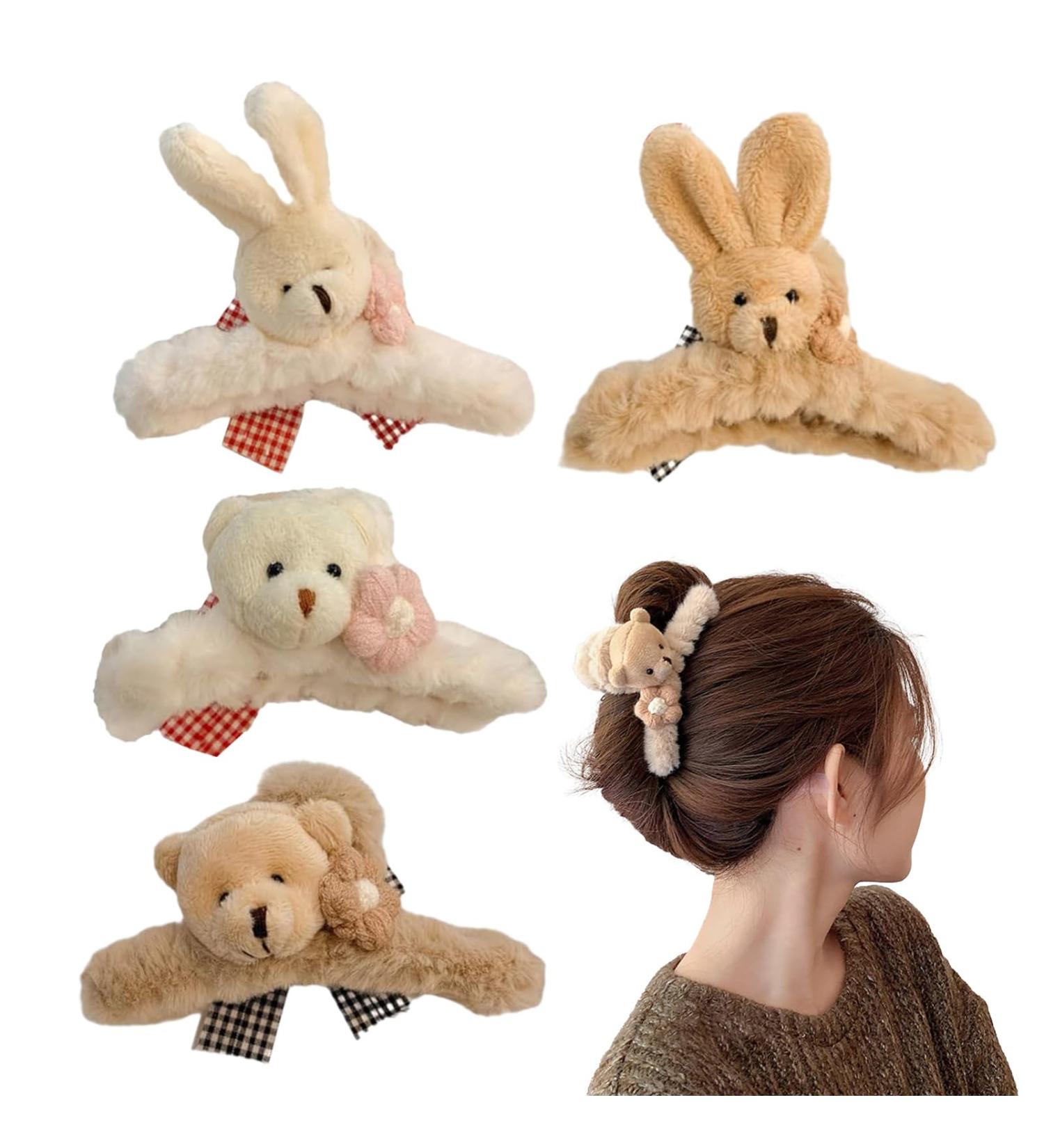 Bear Hair Claw Clips Large Hairpin Cute Hair Holder Clamp Half Bun Styling Accessories For Long Thin Thick Curly Hair Hair Claws For Shower Sports Prom Shopping Dating Ngumms - Buy Online on GoSupps.com