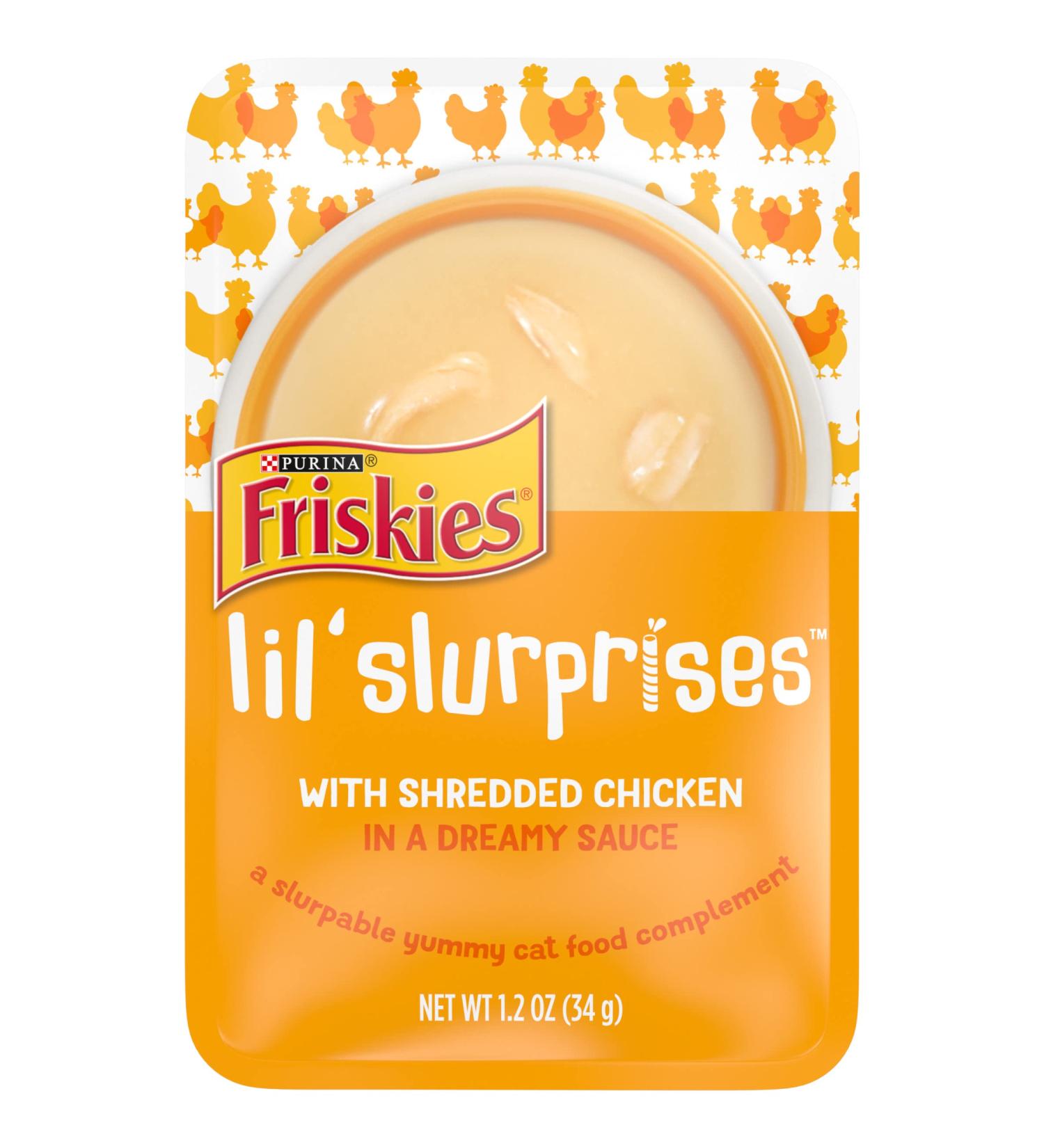 Purina Friskies Lil' Slurprises Shredded Chicken Wet Cat Food Complement - 1.2 oz (Pack of 16) - Buy Online on GoSupps.com