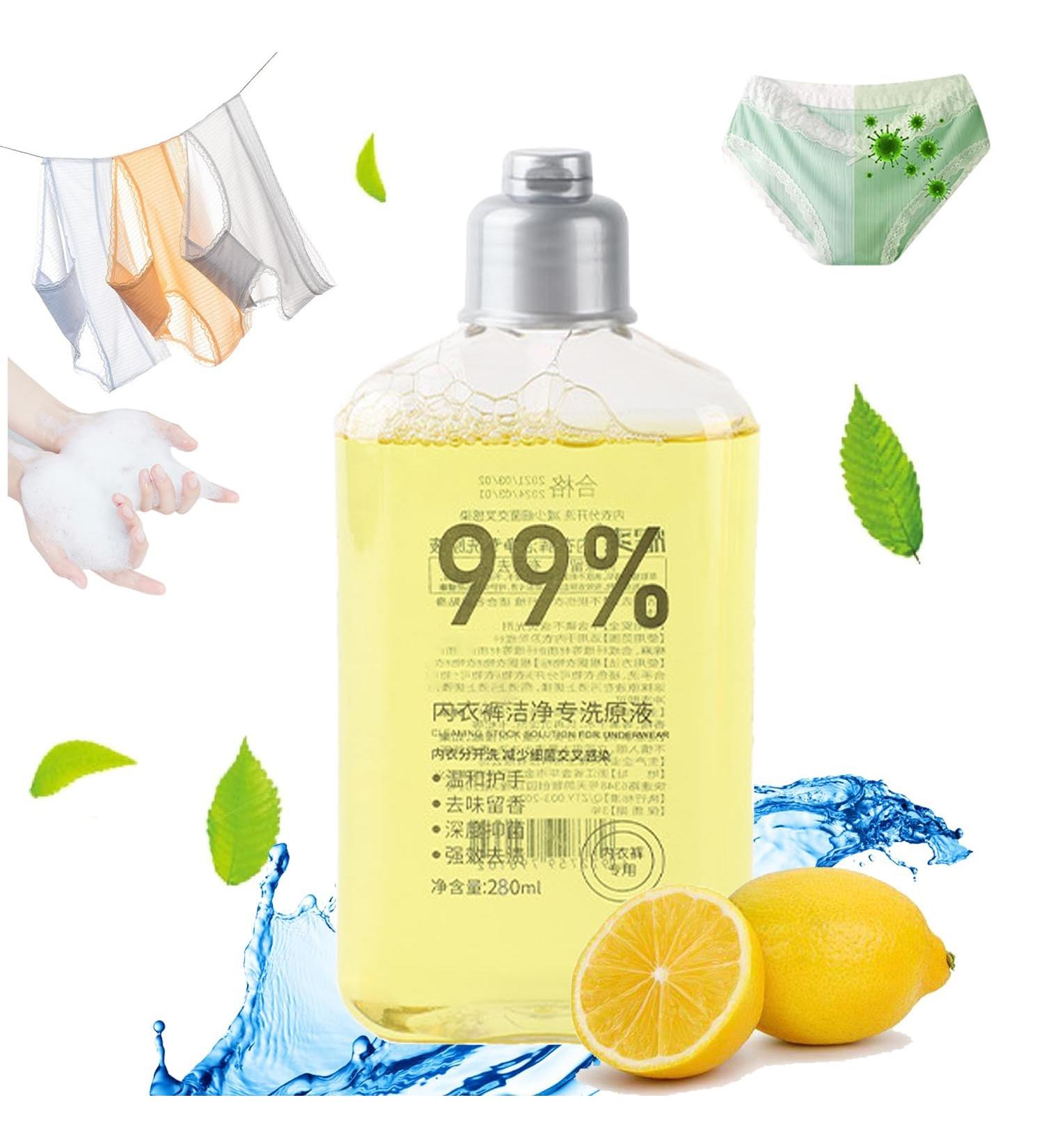 Underwear Laundry Detergent Liquid 99% Period Panty Cleaner Powerfully Plant Based Underwear Detergent Laundry Liquid Liquid Detergent Laundry Maintain Underwear Freshness (Flavor of Lemon) - Buy Online on GoSupps.com