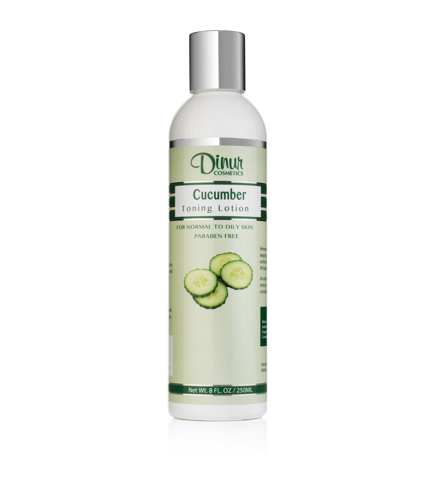 Dinur Cosmetics Cucumber Toning Lotion for Normal to Oily Skin Natural Hydrating Toner Helps to Store Skin Natural pH Balance Tightens Pores Refreshing Skin Healthy Glow 8 fl. oz. 250 ml. Cucumber 8 Fl Oz (Pack of 1)