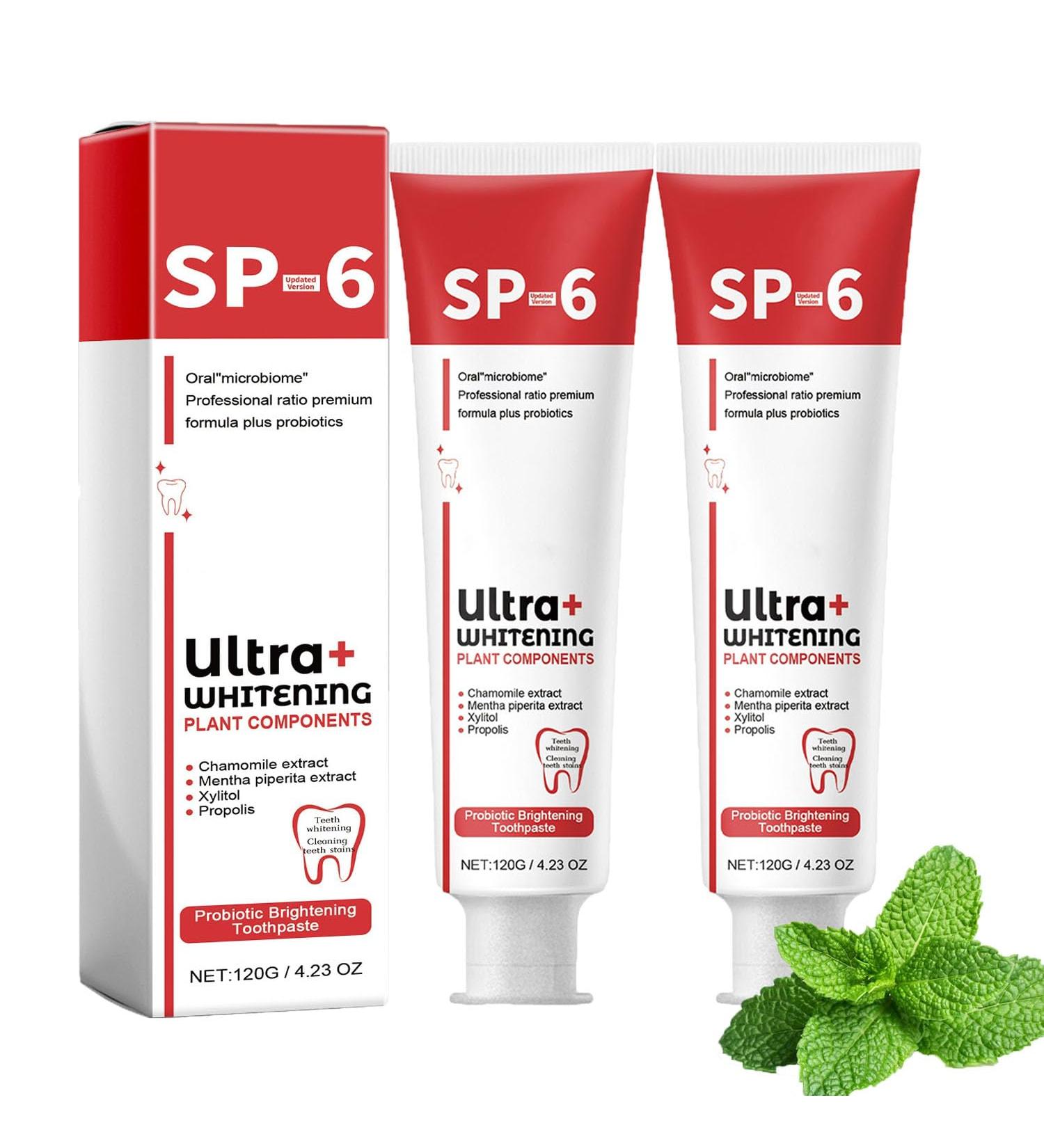 Sp-6 Ultra Whitening Toothpaste Ms Drwikey Toothpaste Sp-6 Pasta Dental Sp-6 Sp6 Ultra Whitening Toothpaste Oralhoe Toothpaste Sp 6 Whitening Toothpaste Removes Years of Stains (2PCS-RED) - Buy Online on GoSupps.com