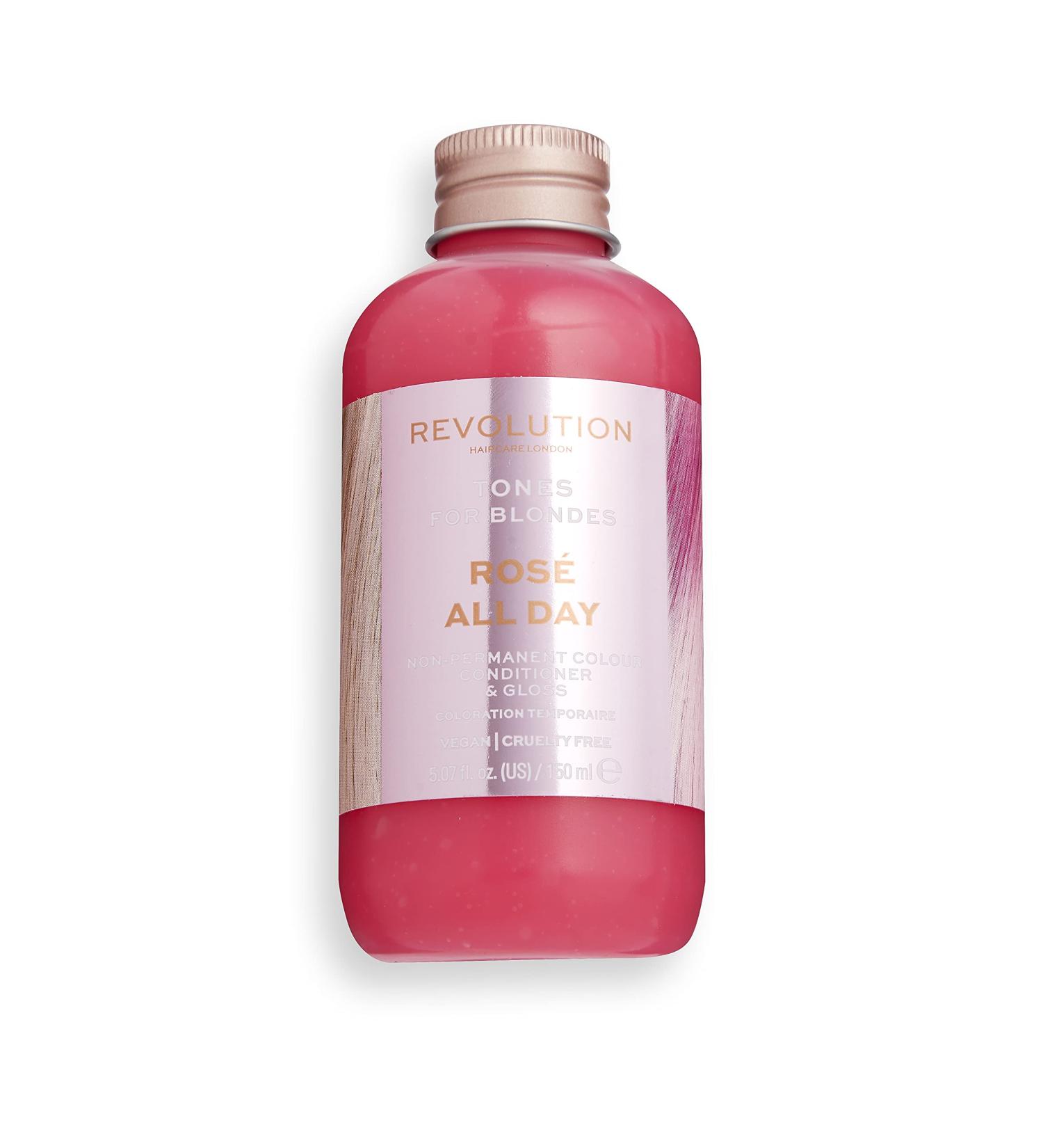 Revolution Haircare London Semi-Permanent Rose All Day Hair Colour Conditioner for Blonde Hair 150ml - Buy Online on GoSupps.com
