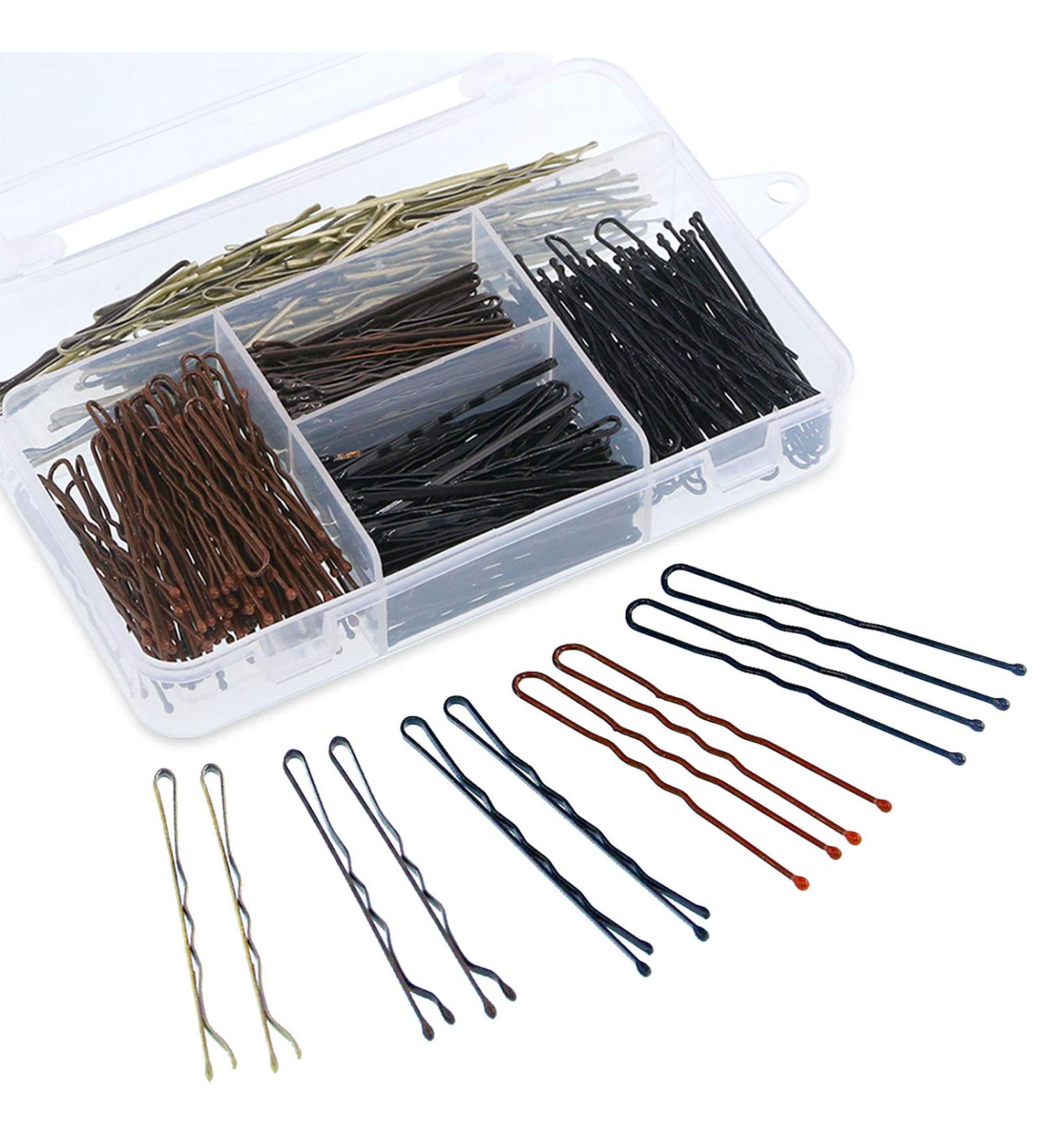 Swpeet 360 Pieces Hair Pins Kit - 216 Bobby Pins & 144 U Hair Pins with Storage Box - Gold, Brown, Black - for Girls and Women - Buy Online on GoSupps.com