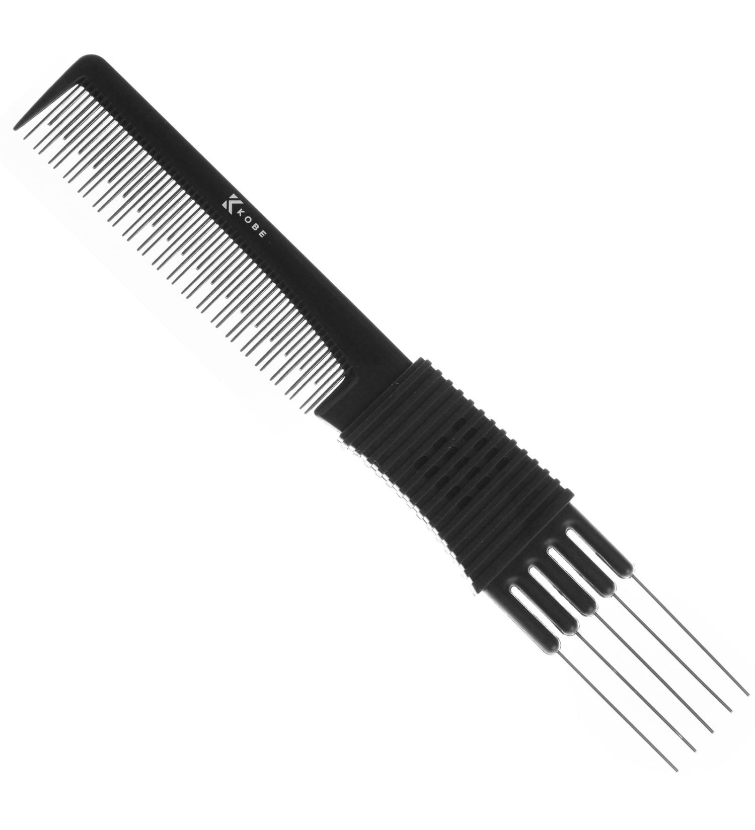 Kobe Pro Metal Prong Comb - Volume and Control for Hair - Dual-Sized Teeth, Stainless Steel Pins - Anti-Static, Chemical Resistant - Buy Online on GoSupps.com