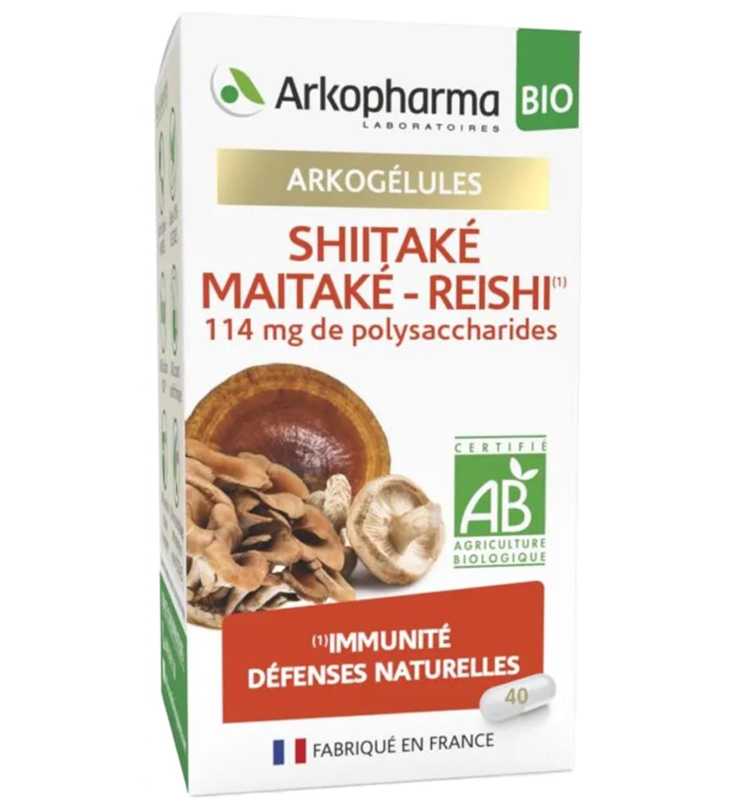 Arkopharma Arkocaps Shiitake Maitake-Reishi Organic 40 Capsules