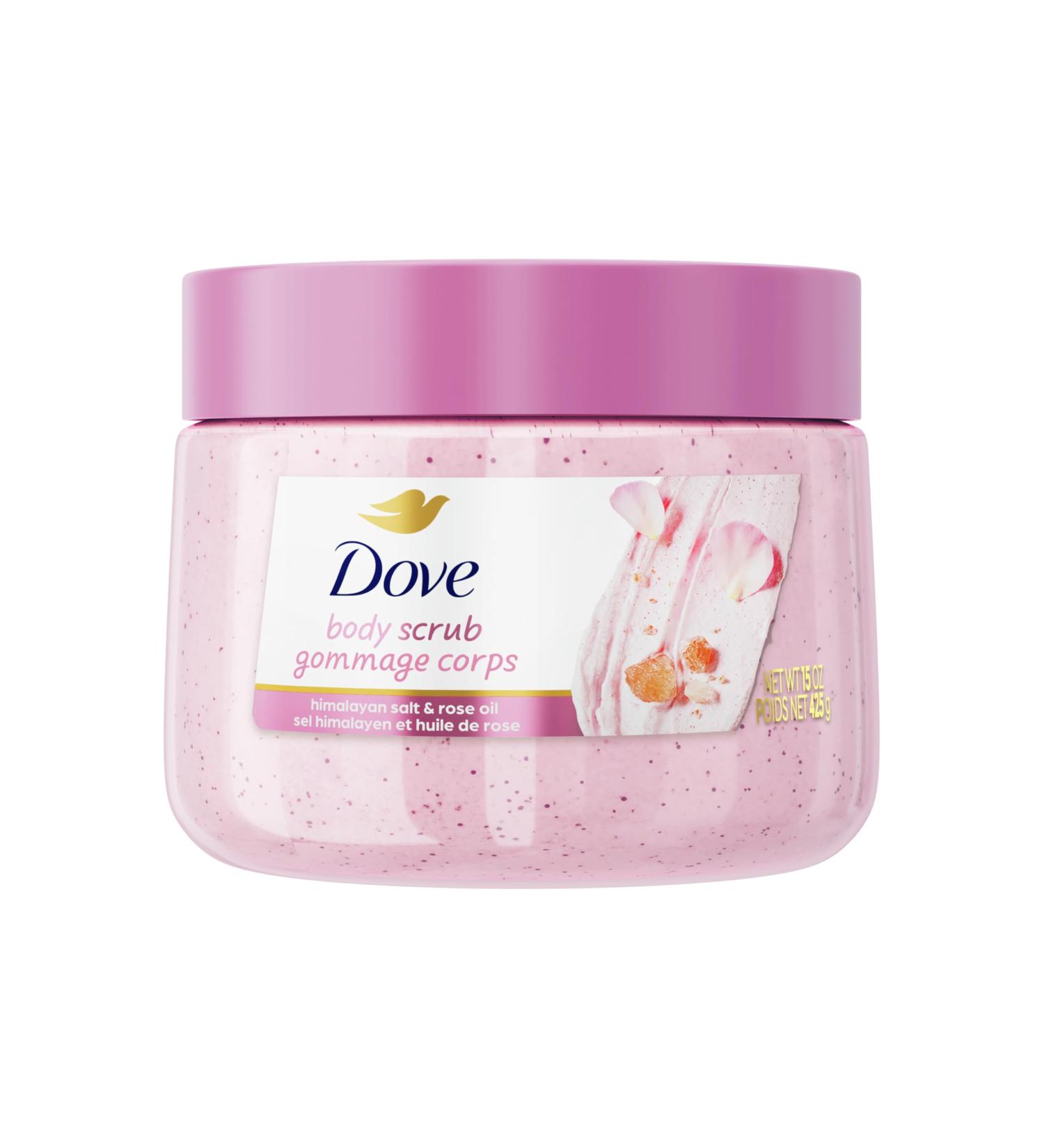 Dove Himalayan Salt & Rose Oil Body Scrub Exfoliates and Deeply Nourishes for Smooth Radiant Skin 15 oz Himalayan Salt & Rose Oil 15 Ounce (Pack of 1) - Buy Online on GoSupps.com