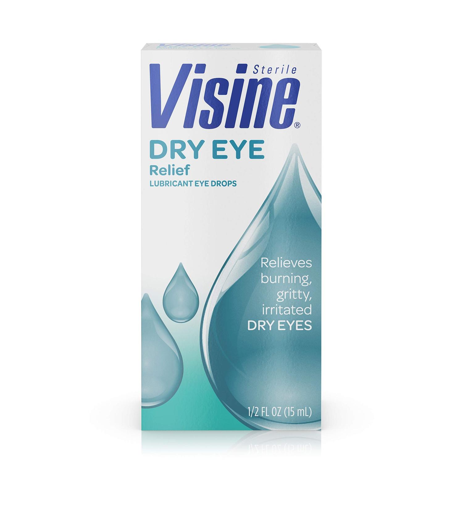 Visine Dry Eye Relief Lubricant Eye Drops 0.5 fl. oz - Soothes and Moisturizes Irritated Dry Eyes - Buy Online on GoSupps.com