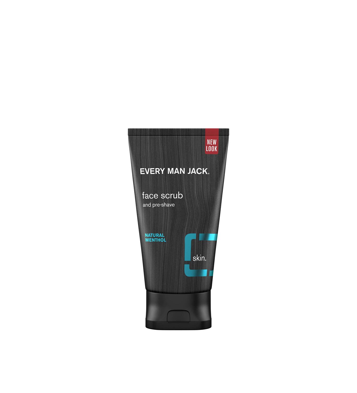 Every Man Jack Natural Menthol Face Scrub for Men - Exfoliate, Clean & Prep for Shaving - 5 oz - Buy Online on GoSupps.com