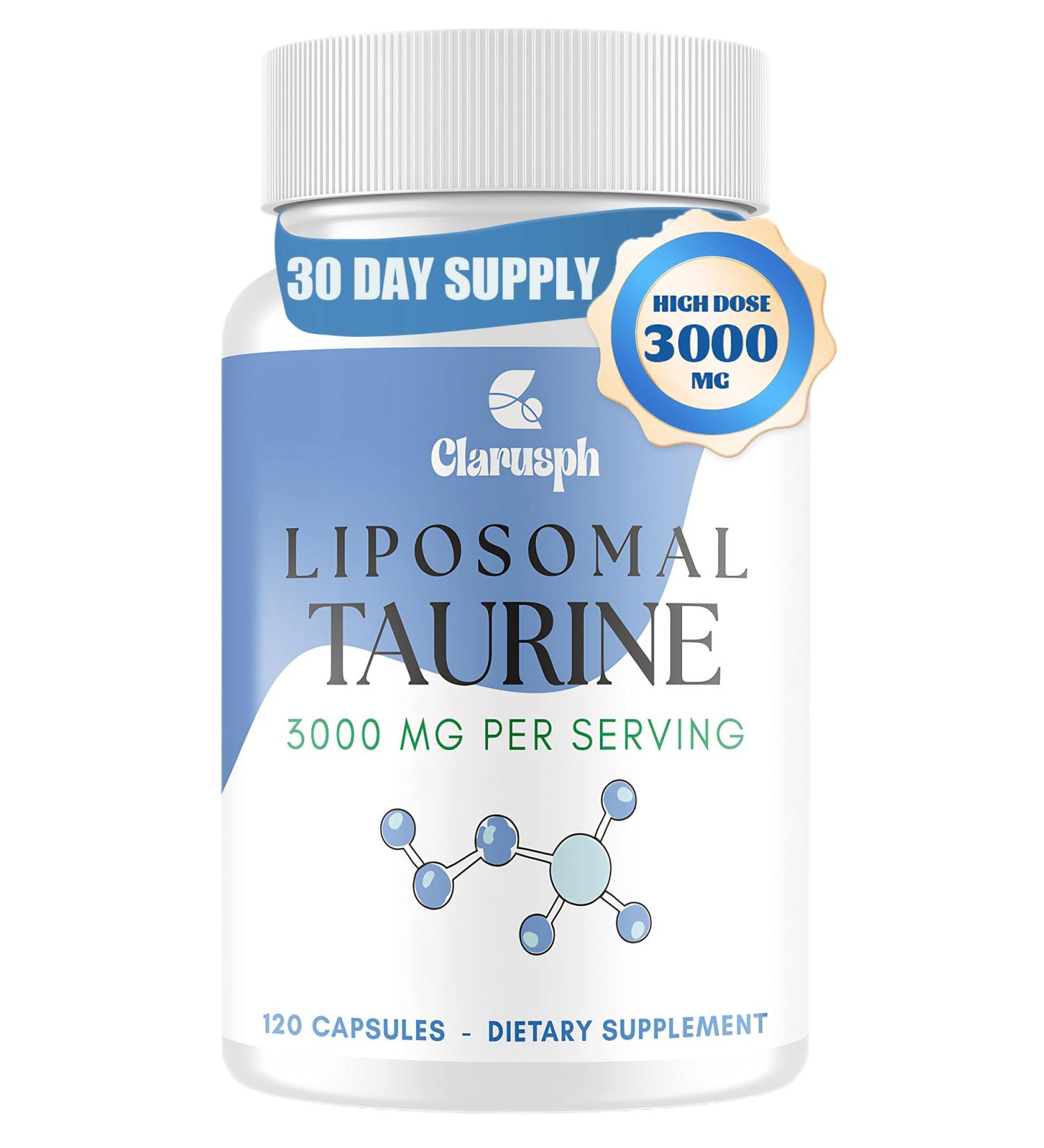 Taurine Supplement Liposomal Taurine 3000mg - High Dose Taurine Amino Acid Supplement for Energy & Muscle, Overall Well-Being, 120 Capsules, Vegetarian for Workout & Gym 120 Count (Pack of 1) - Buy Online on GoSupps.com