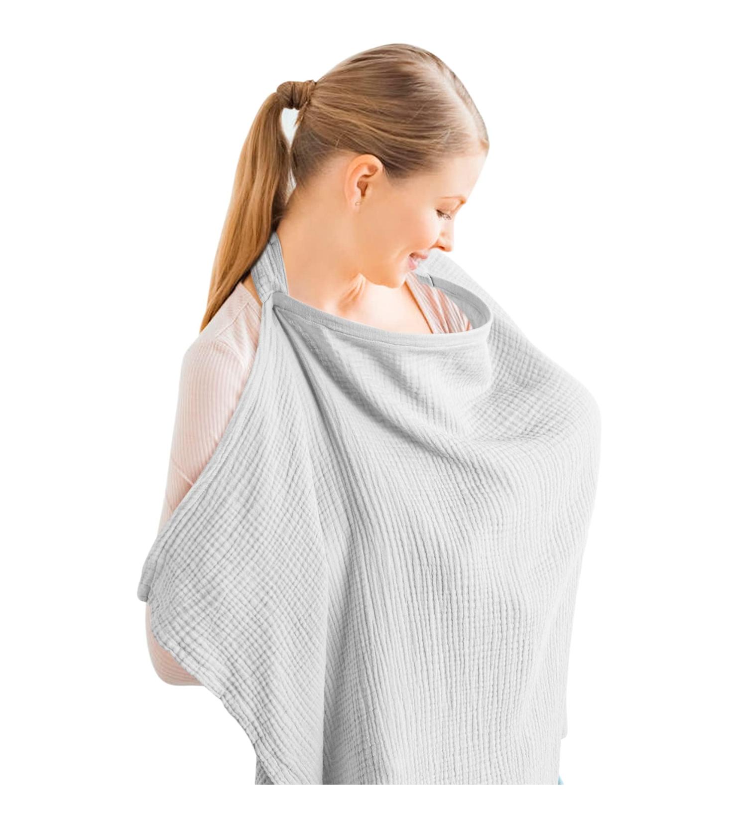 Silence Breastfeeding Cover - Soft Cotton Nursing Cover for Privacy Protection | Multi-Purpose Gifts for Moms & Babies (Gray) - Buy Online on GoSupps.com