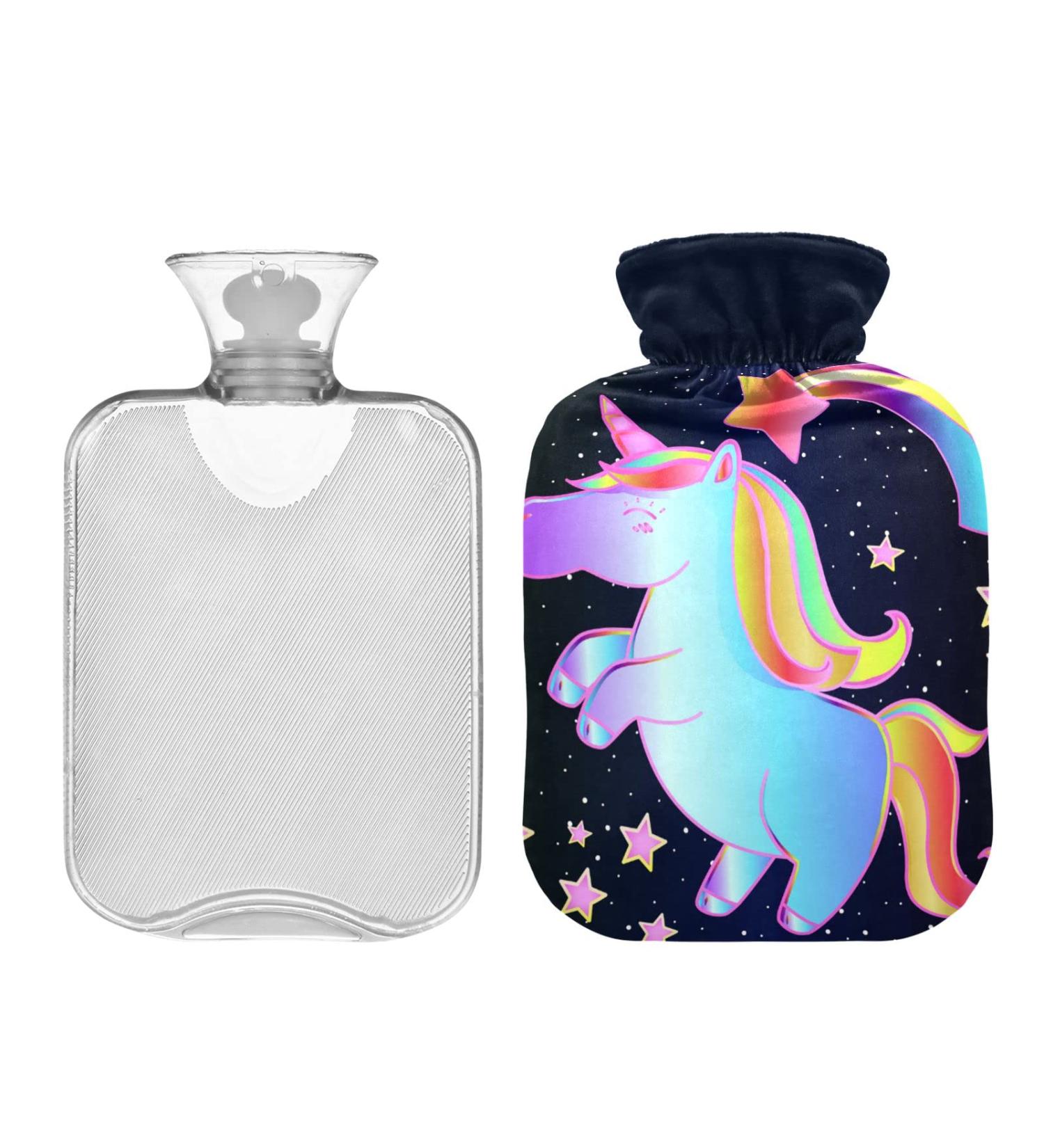 Unicorn Rainbow Hot Water Bottle 2L - Pain Relief & Hand/Feet Warmer | Cozy Winter Essentials - Buy Online on GoSupps.com