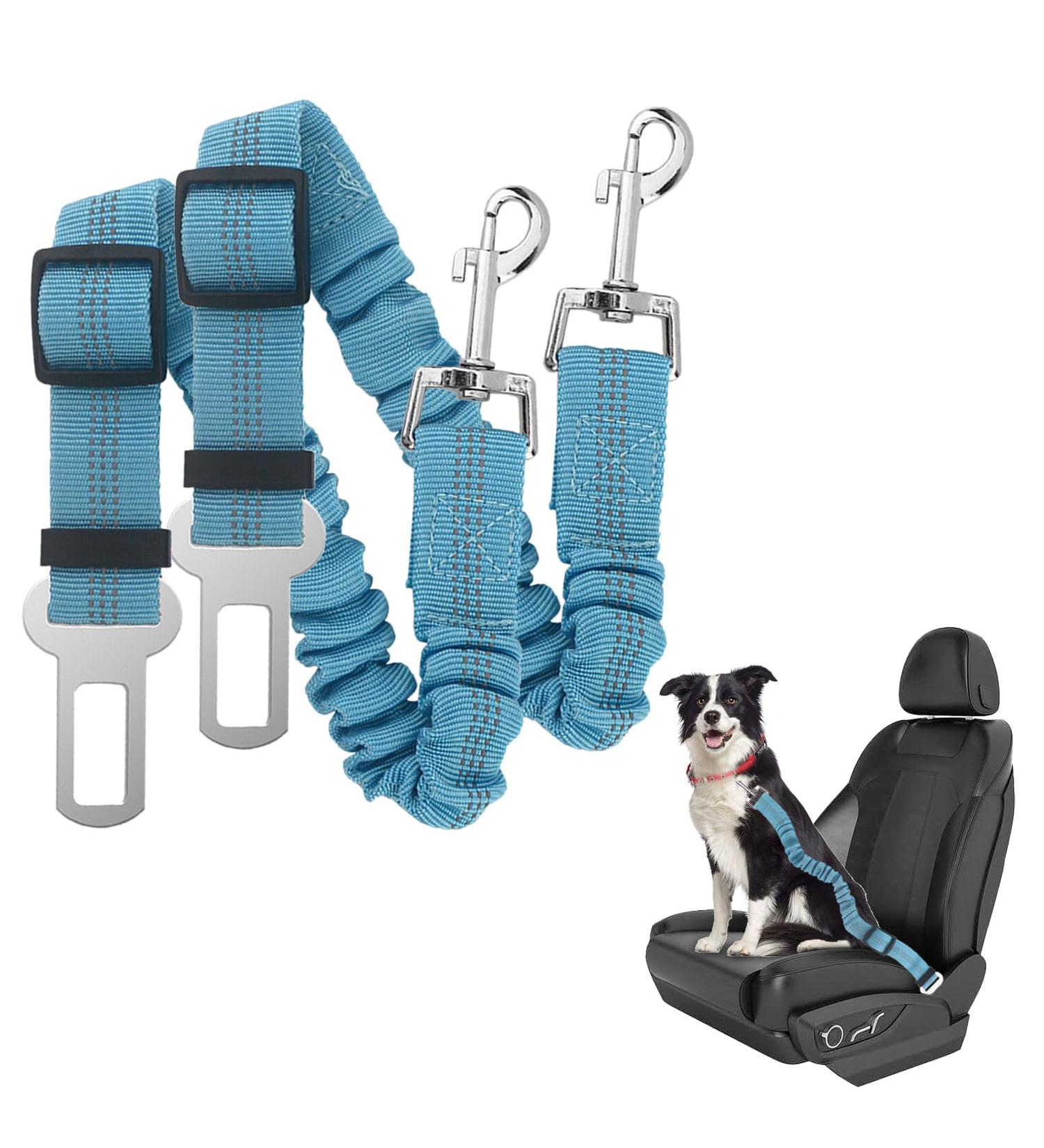 Adjustable Dog Seat Belts for Cars UK Car Harness Restraint Safety Belt Attachment for Puppy Small Medium Heavy Duty Dogs Pet Supplies Travel Accessories Durable Nylon 2 Pack (Blue) - Buy Online on GoSupps.com