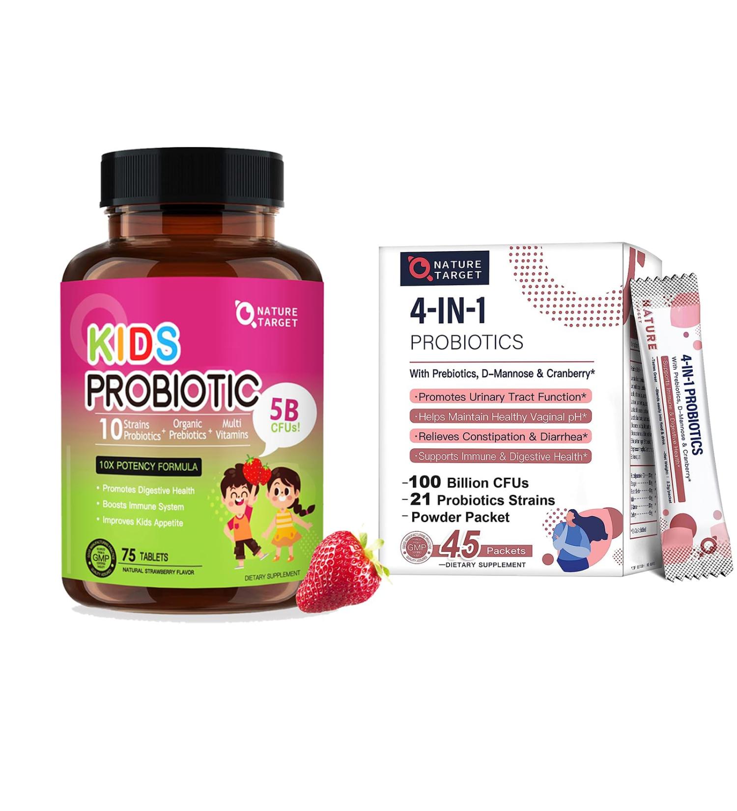 NATURE TARGET Probiotics-for-Women + Kids Probiotic Chewable - Buy Online on GoSupps.com