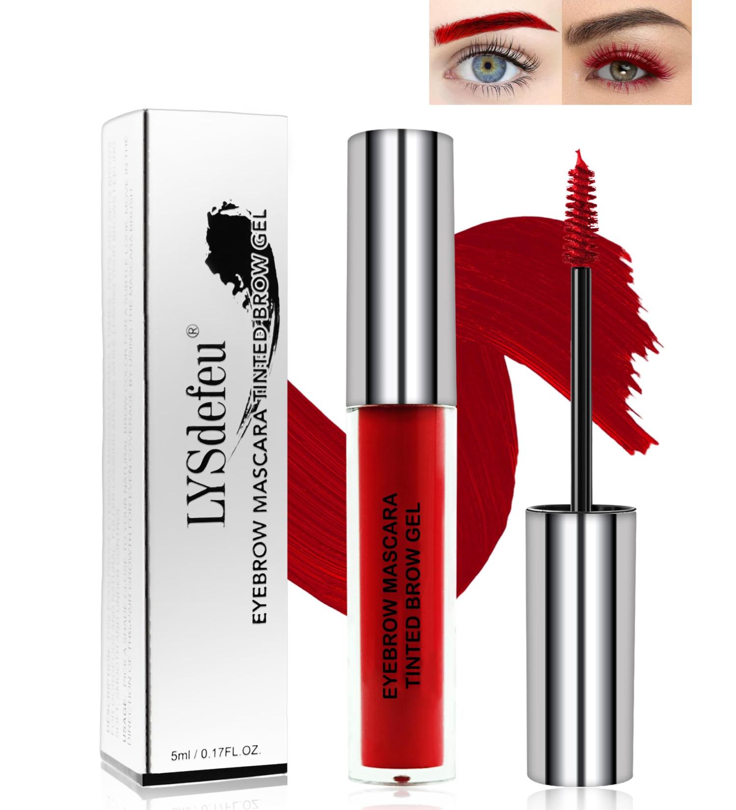Tinted Brow Mascara Gel-1Pcs Long-lasting Waterproof Smudge-proof Red Eyebrow Glue Colored Liquid Mascara Tinted Brow Filler Length Curly Mascara for Women Halloween Eye Makeup-09Red - Buy Online on GoSupps.com