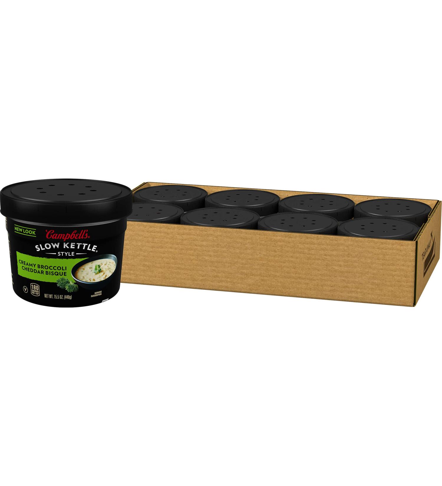 Campbell's Slow Kettle Style Creamy Broccoli Cheddar Bisque  15.5 Ounce Microwavable Bowl (Pack of 8) Creamy Broccoli Cheddar Bisque 15.5 Ounce (Pack of 8) - Buy Online on GoSupps.com