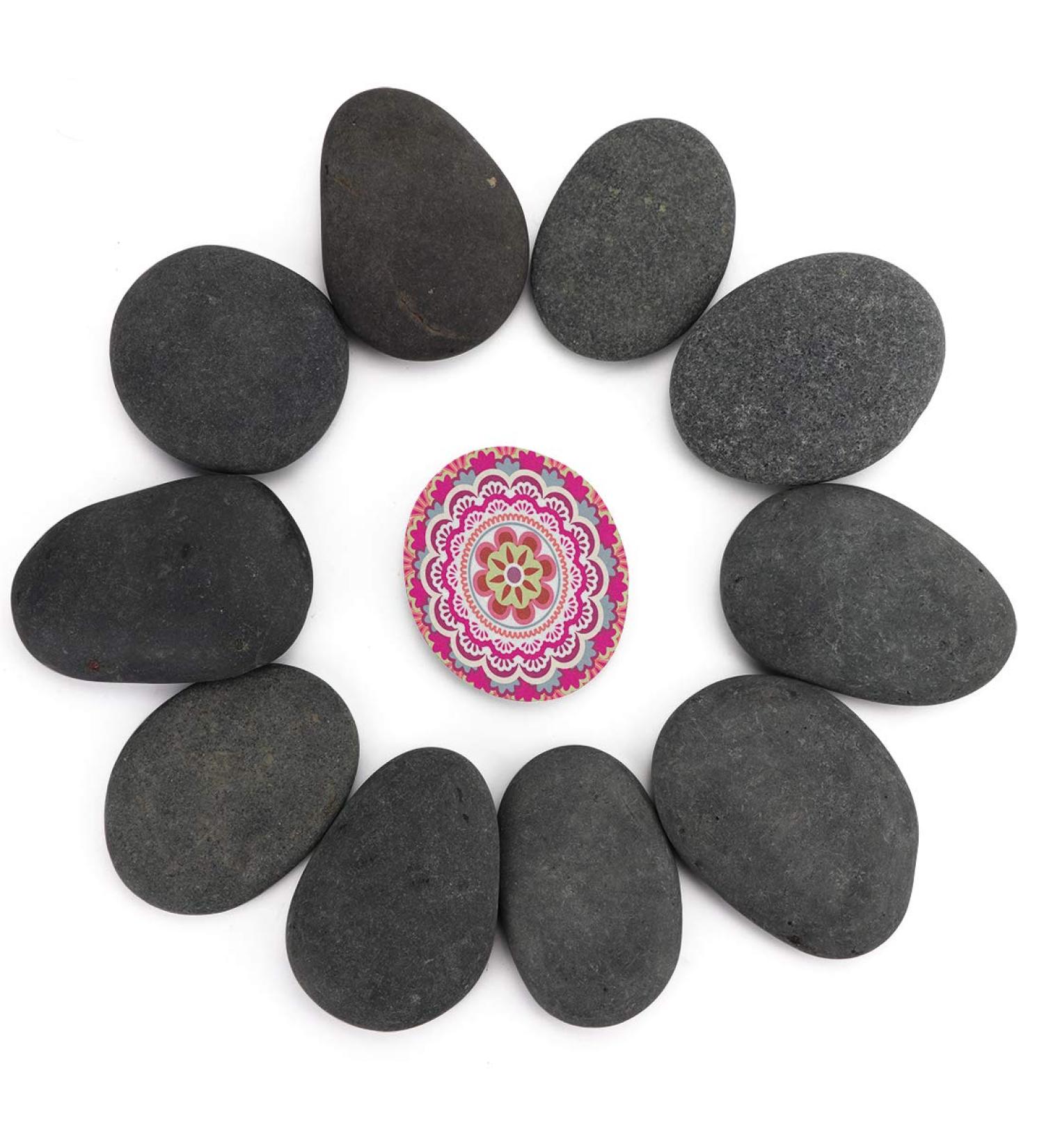 Smooth Painting Rocks 3-4 inches - Pack of 12 for Art Crafts and Decoration - Buy Online on GoSupps.com