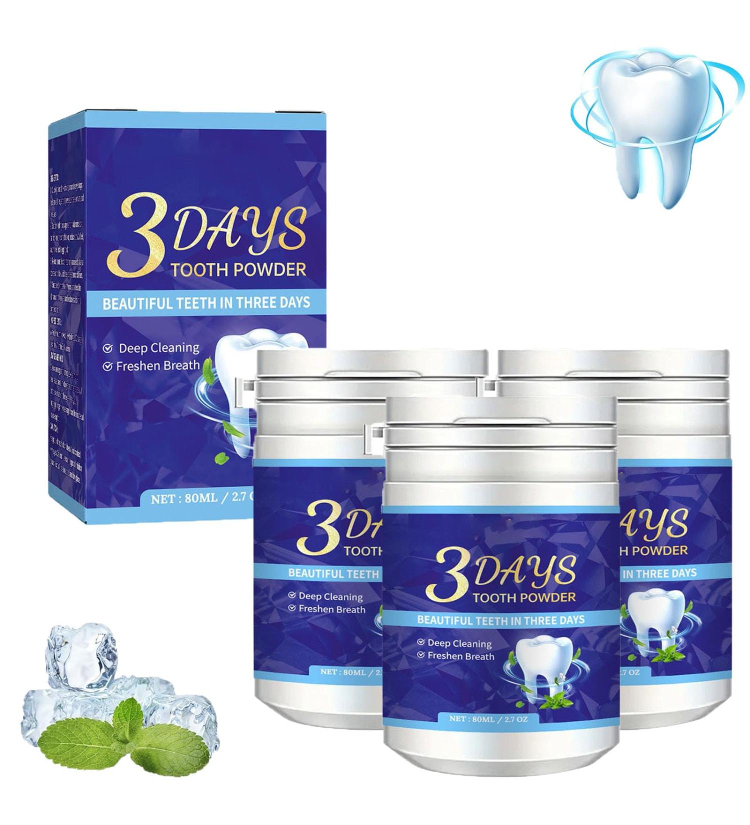 3 Days Tooth Elevator Powder & Stain Remover - Safe for Enamel Purple Toothpaste for Yellow Teeth Rigid Dental Polisher - 3 Pack - Buy Online on GoSupps.com