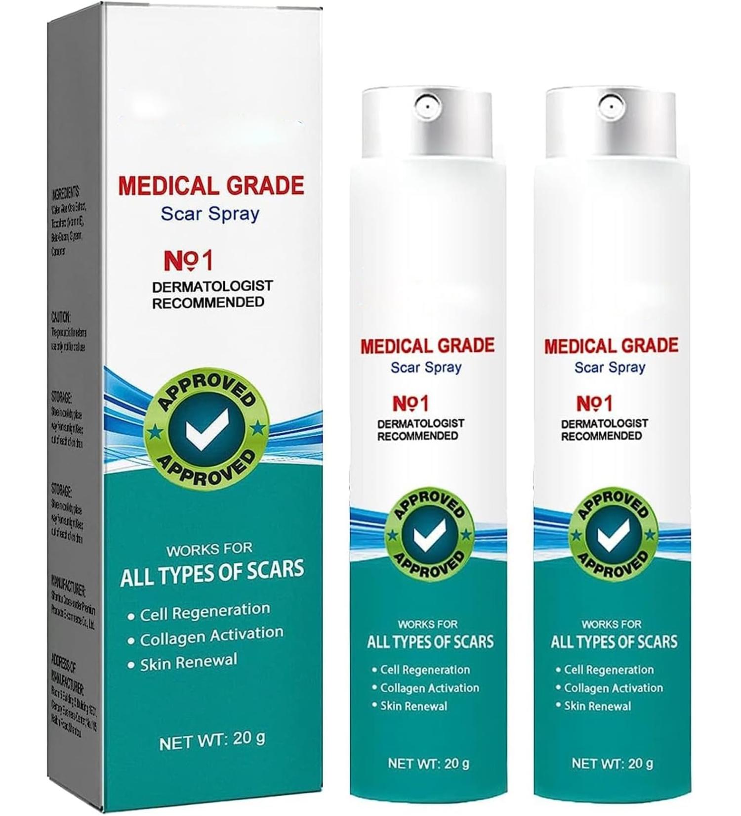 20g Medical Grade Scar Spray - Effective Scar Removal Treatment for All Scars (2Pcs) | International Shipping - Buy Online on GoSupps.com