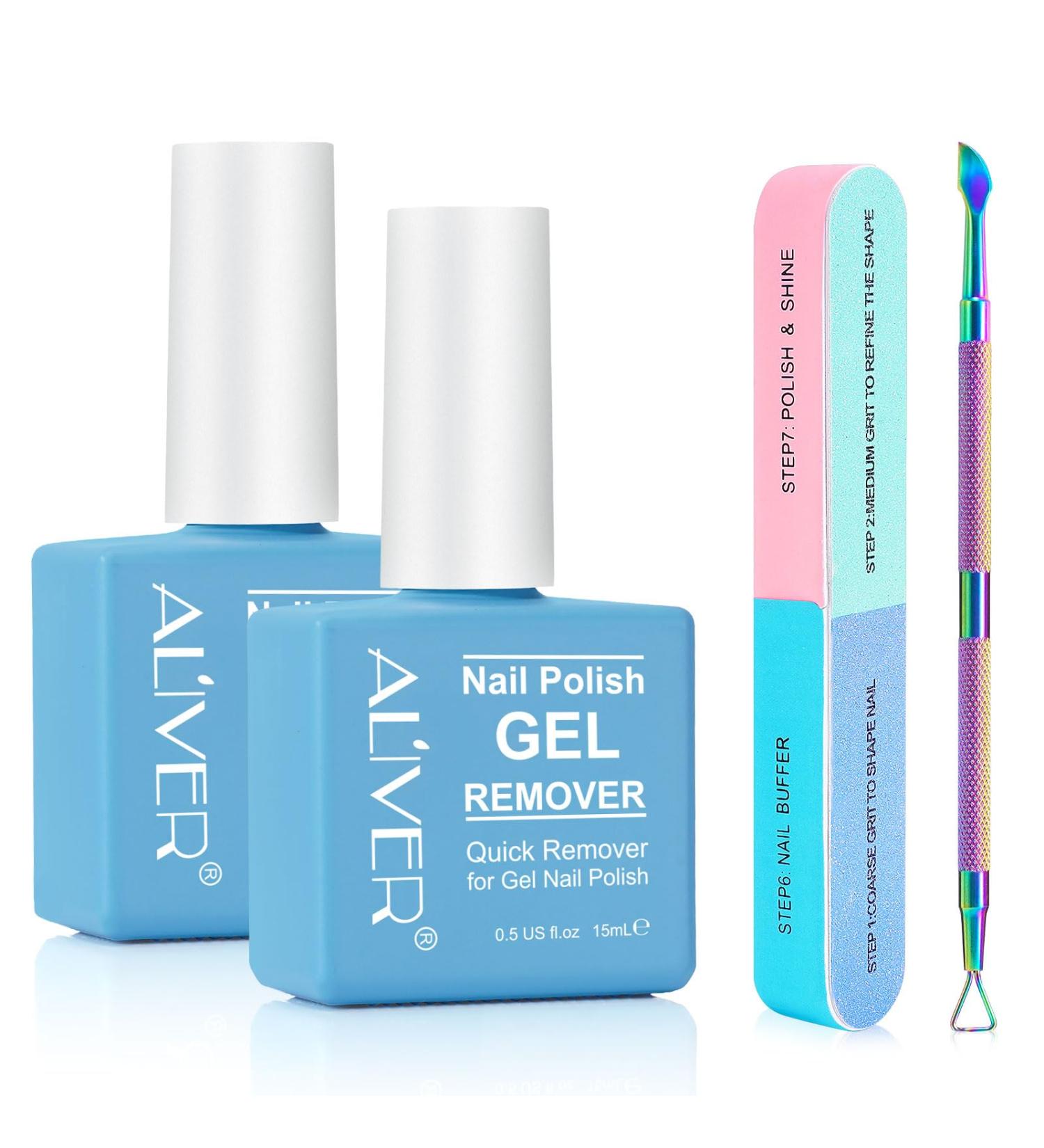 ATOANY Gel Nail Polish Remover 2 pack with Nail File & Nail Polish Scraper Professional Gel Polish Remover for Nails Easily & Quickly Remove Nail Polish in 3-5 Minutes Doesn't Hurt Nails 15 ml (Pack of 2) - Buy Online on GoSupps.com