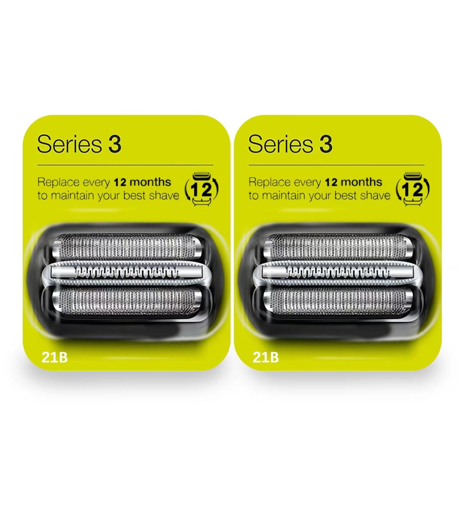 Darohz 21B for Braun Series 3 Electric Shaver Replacement Head - Compatible With Series3 Shavers 301S 310S 320S 3010S 3020S 3050cc etc(2pcs) - Buy Online on GoSupps.com