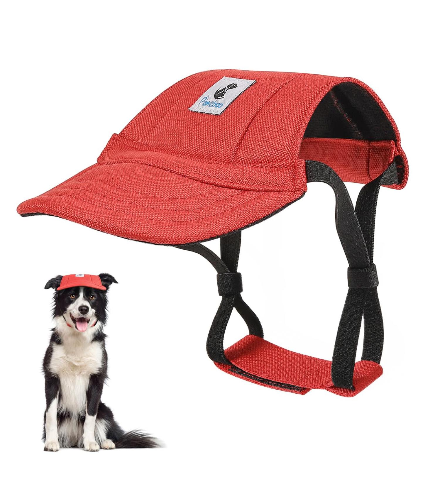 Pawaboo Dog Baseball Cap - Adjustable Sport Hat for Small to Large Dogs | Sun Protection with Elastic Ear Holes | Stylish Dog Costumes - Buy Online on GoSupps.com