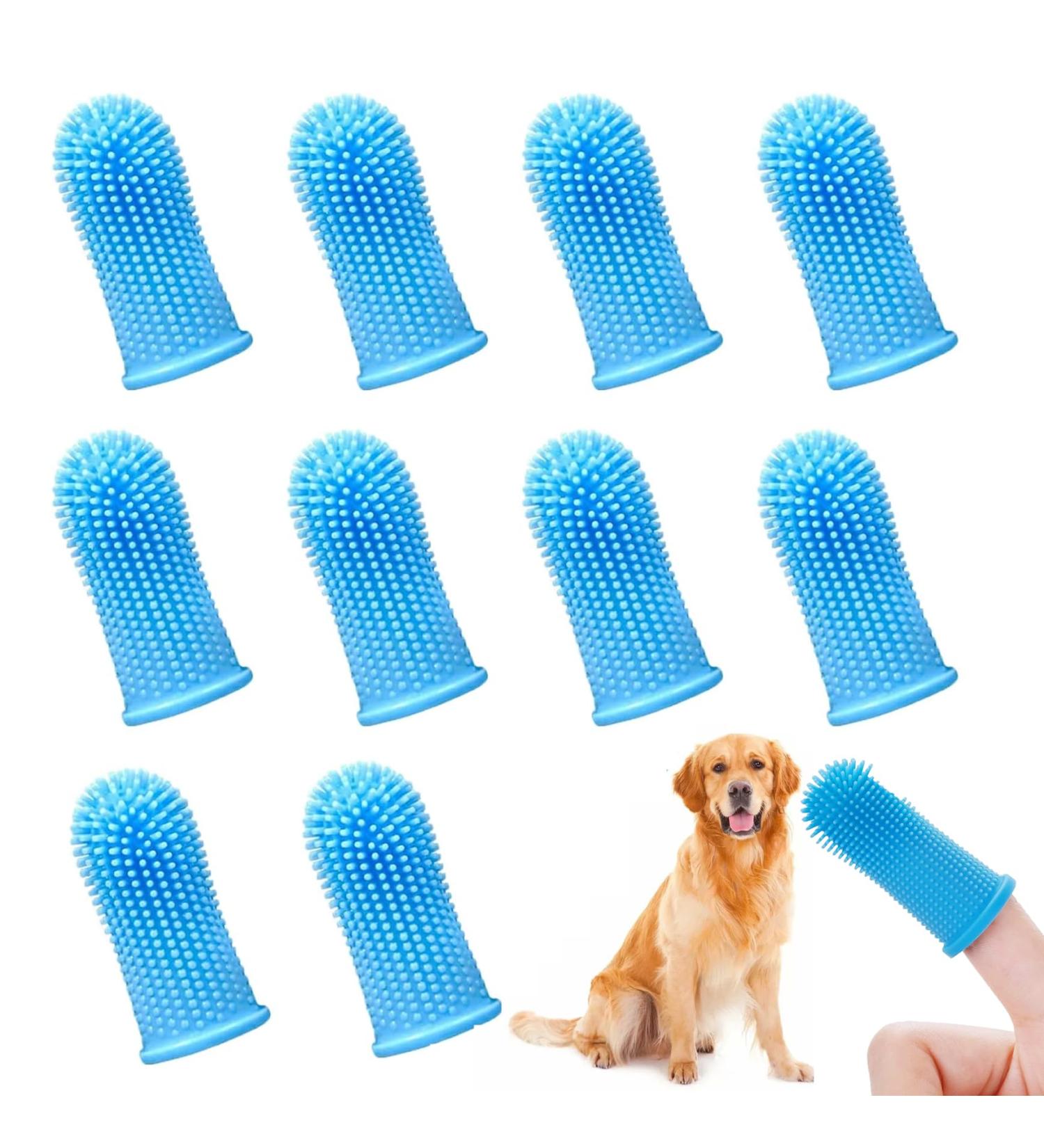 10Pcs Dog Toothbrush Dog Finger Toothbrush 360 Pets Teeth Cleaning Toothbrush Kit for Dogs Puppies Dog Teeth Cleaning Products for Cats Small Pets Dental Care (Blue) - Buy Online on GoSupps.com