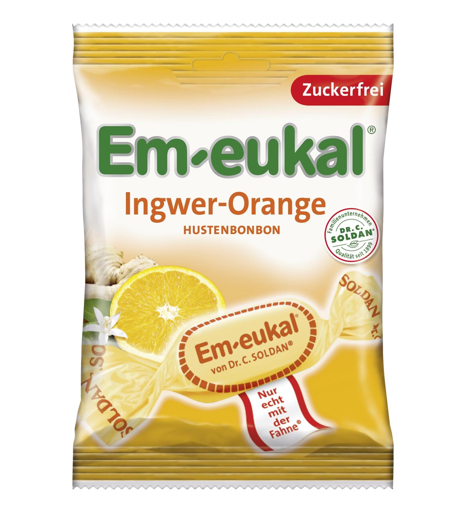 Em-eukal Ginger-Orange Sugar Free 75g Pack of 5 (5 x 75g) - Buy Online on GoSupps.com