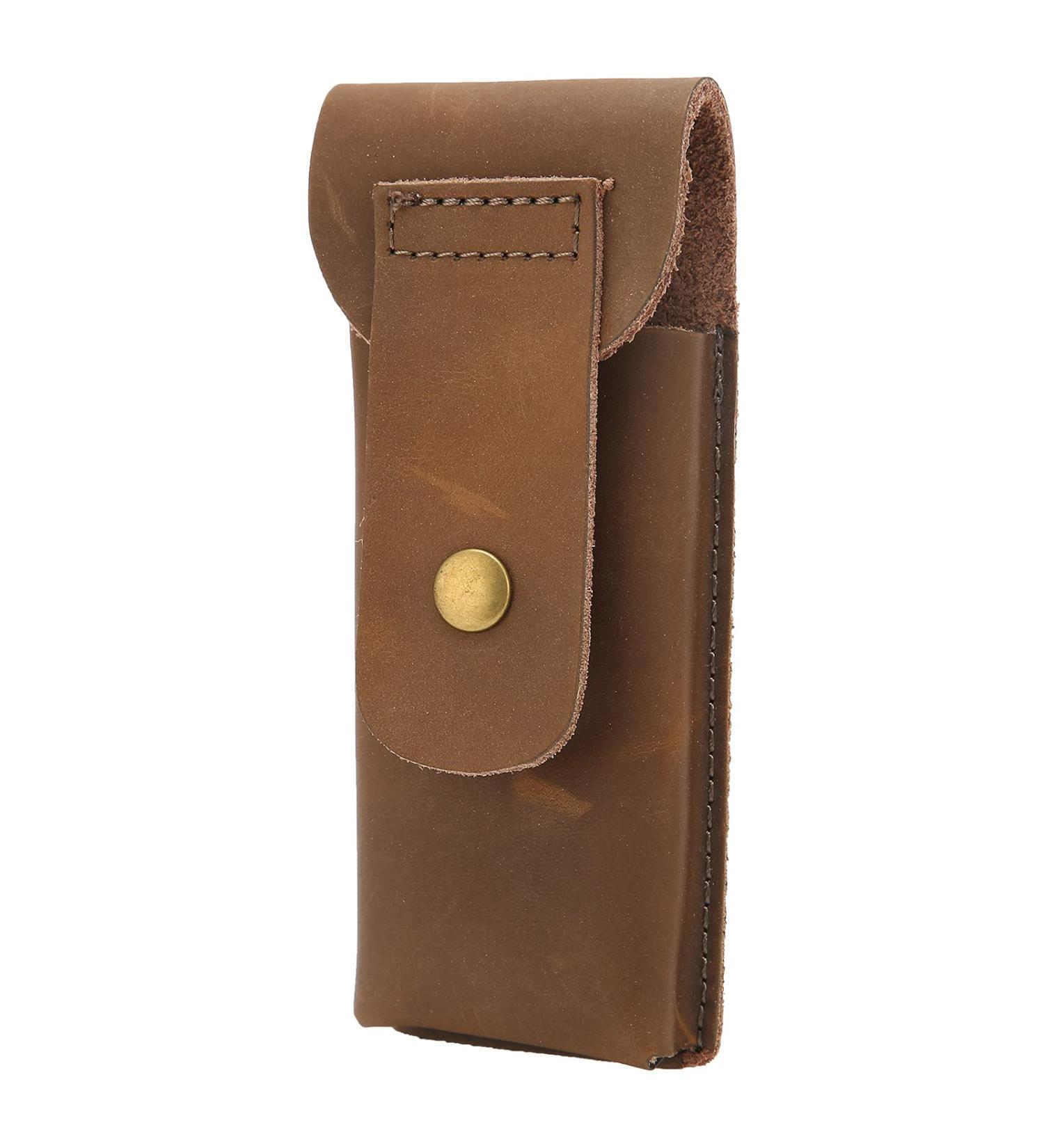 Premium Cowhide Razor Protective Envelope - Portable Safety Razor Cover | Old Style Leather Travel Case for Hairdressers - Buy Online on GoSupps.com