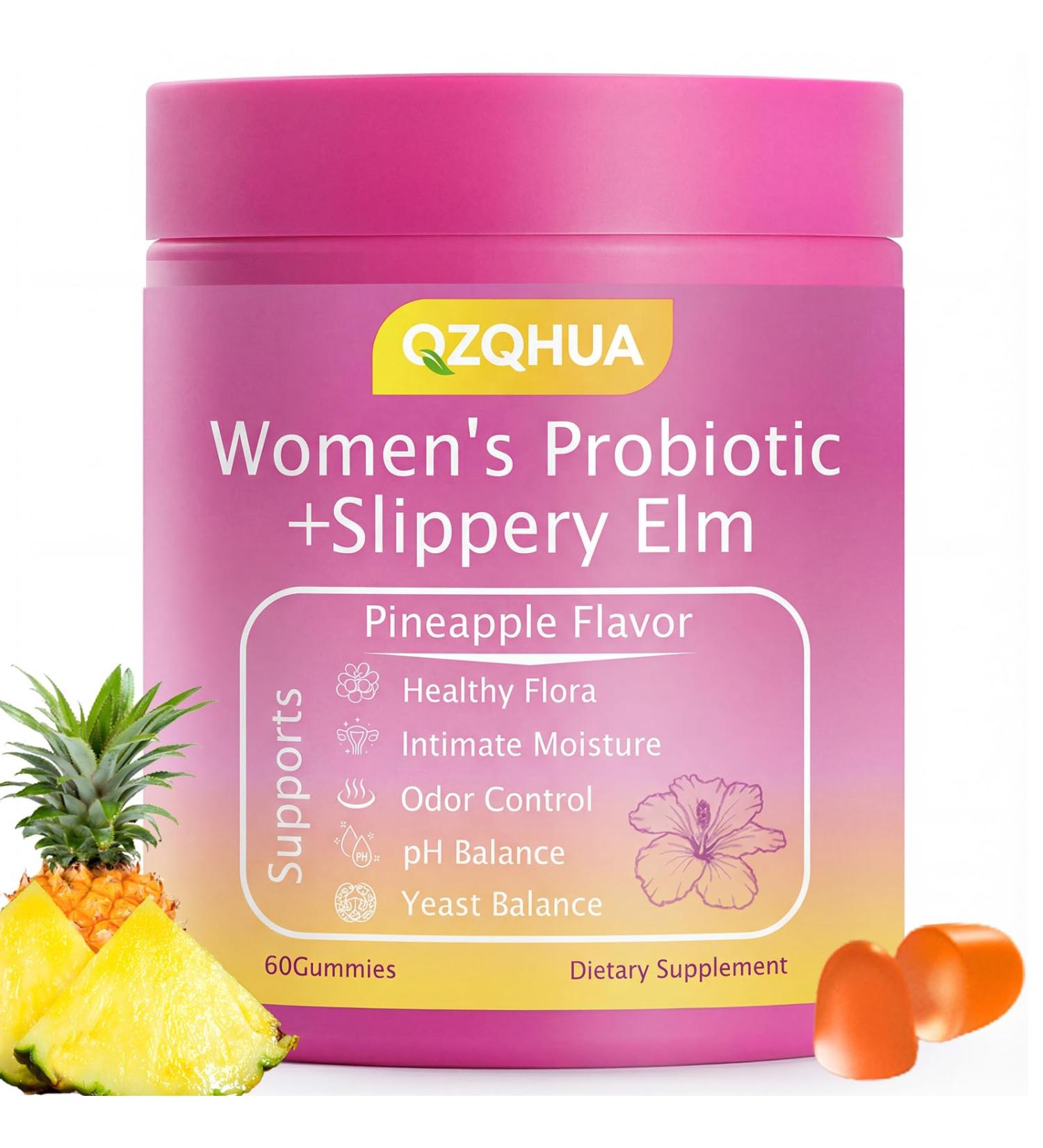 Premium Feminine Balance Gummies for Women - 60 Gummies Hawaiian Pineapple Flavor - with Probiotics & Vitamin C - Supports Feminine Wellness & Healthy Balance - Gluten Free Vegan(30 Servings)(Q2) - Buy Online on GoSupps.com