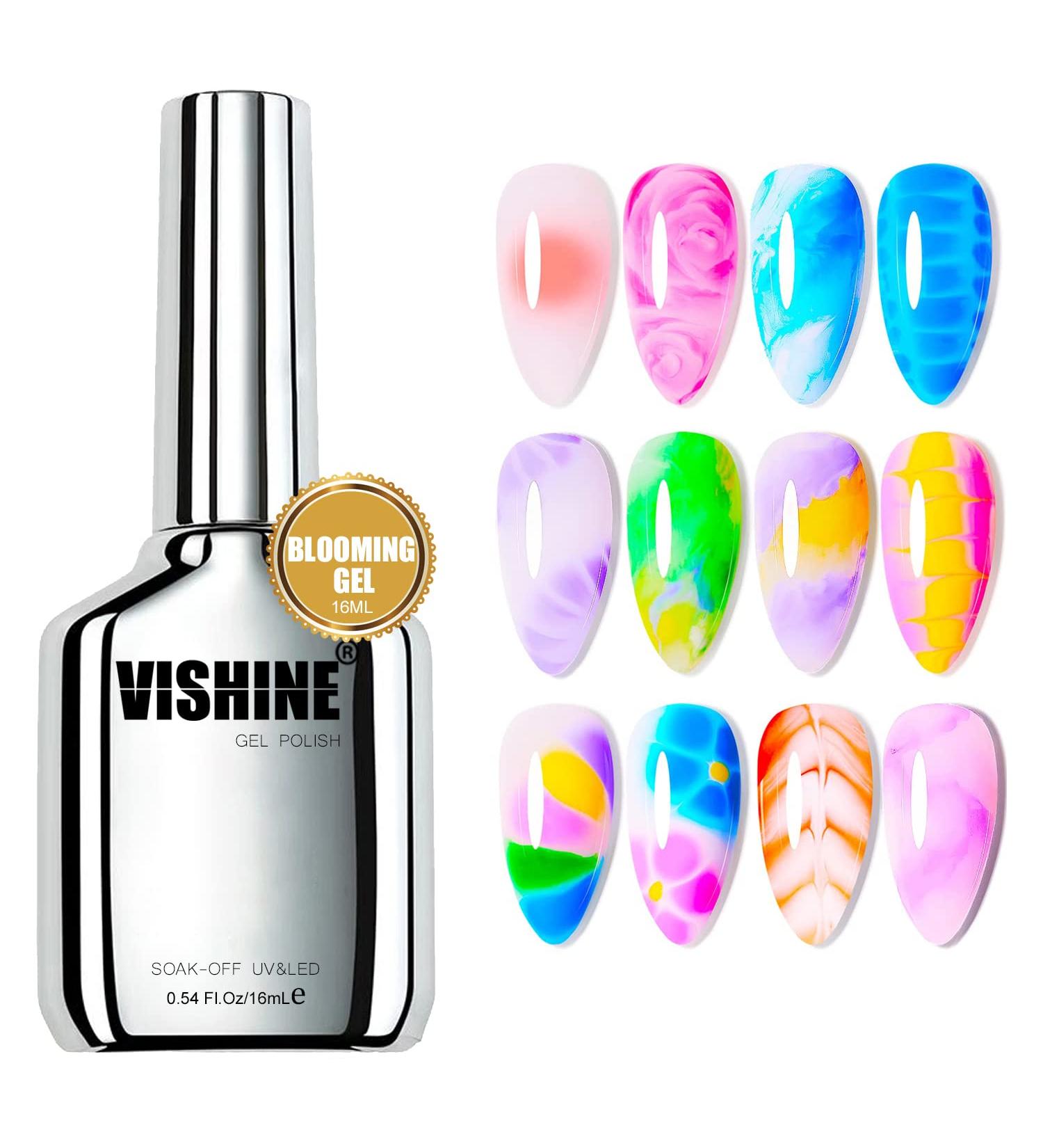 Vishine Blooming Gel 16ml - UV LED Soak Off Nail Art Polish for DIY Flower Watercolor Magic Manicure - Buy Online on GoSupps.com