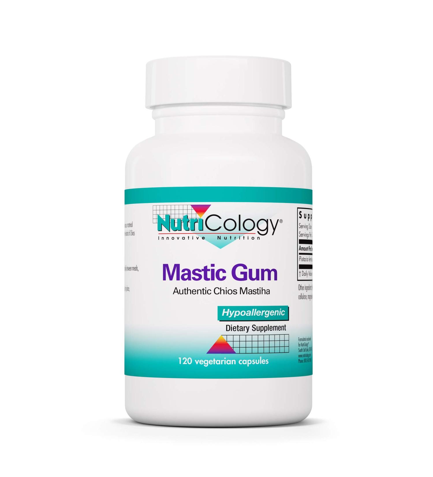 Nutricology Mastic Gum Capsules - 120 Vegetarian Capsules for Digestive Health - Buy Online on GoSupps.com