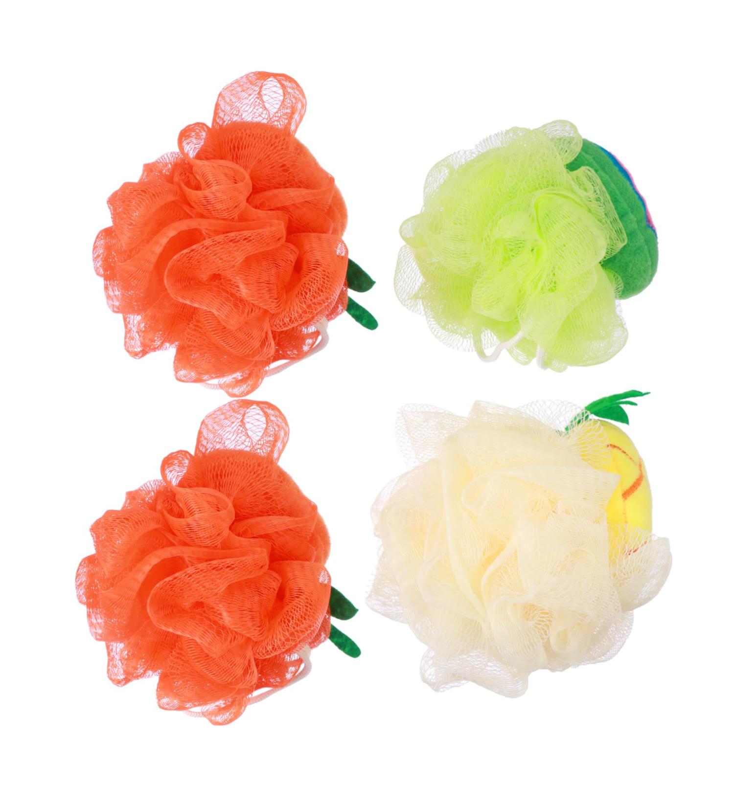 Buy 4pcs Cartoon Fruit Shape Bath Towels & Exfoliating Shower Brushes | International Shipping Available - Buy Online on GoSupps.com