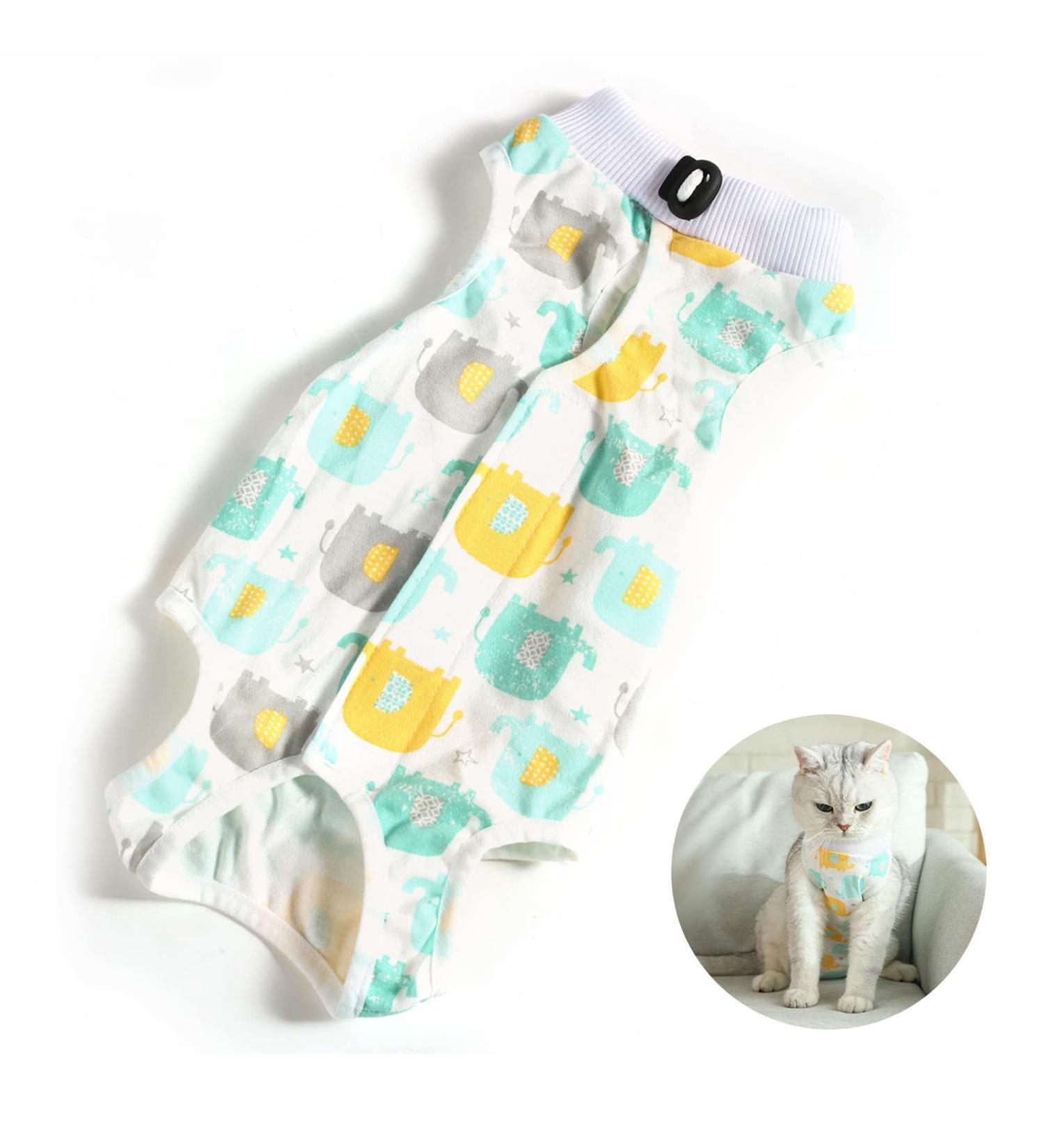 CLLRYBO Katzenbody for Cats - After Surgery Recovery Suit | Pet Medical Surgical Shirt (Elephant M) - International Shipping Available - Buy Online on GoSupps.com